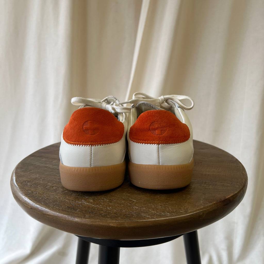 Me + Em trainers in cream and orange