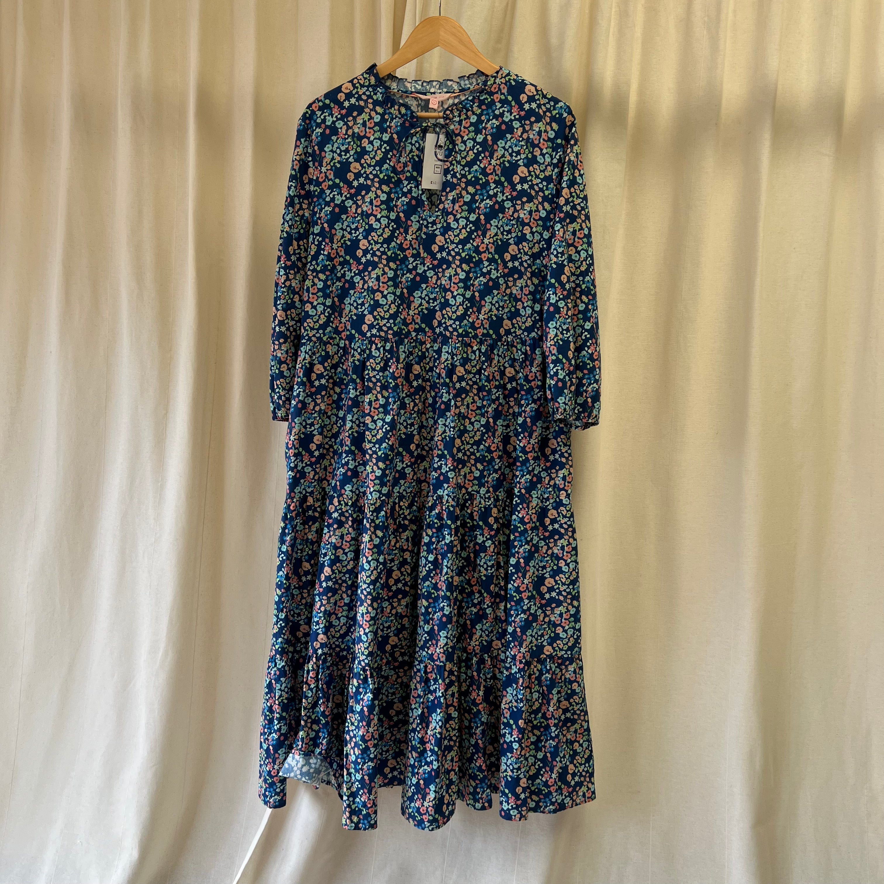 You Are The Club tea dress in blue and pink floral
