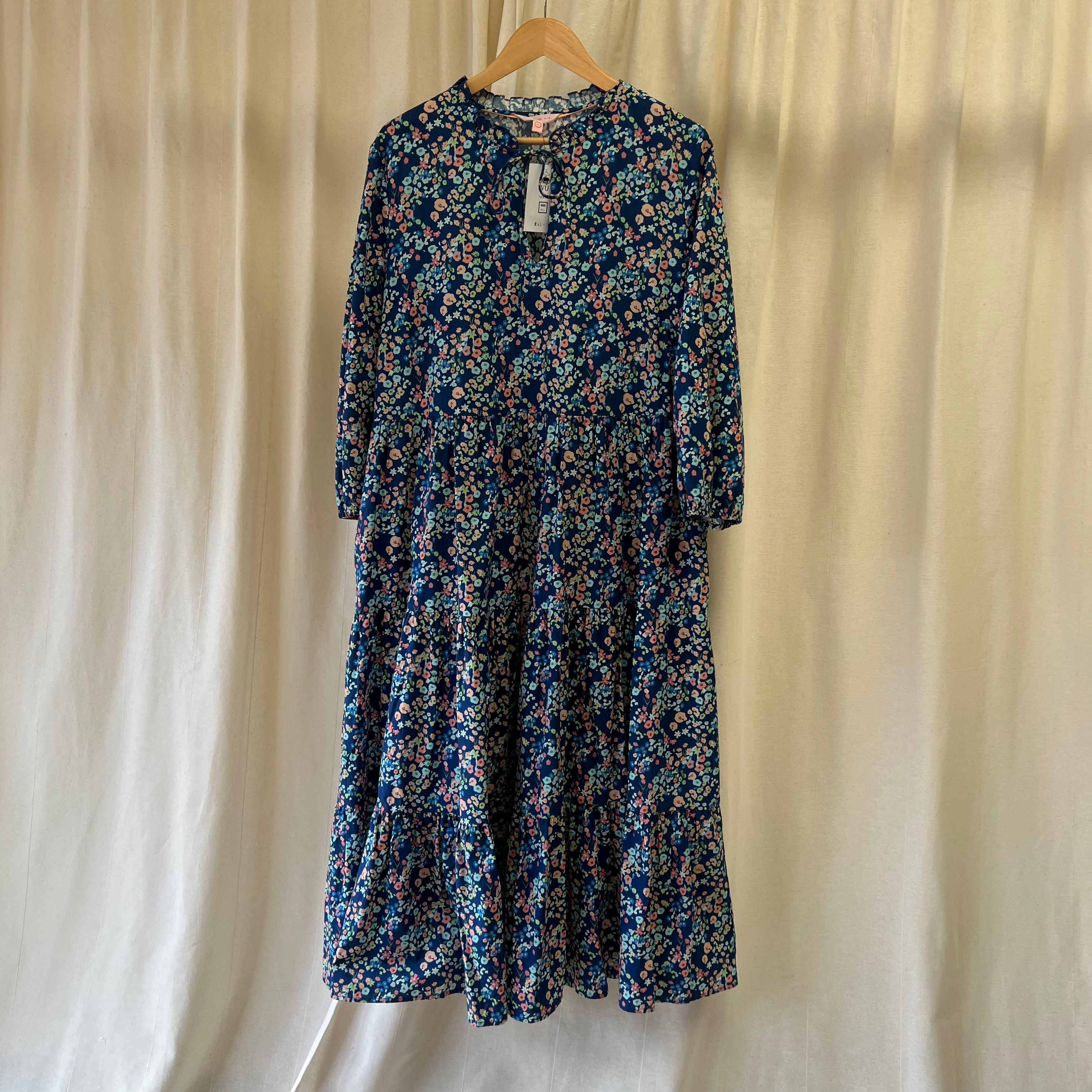 You Are The Club tea dress in blue and pink floral