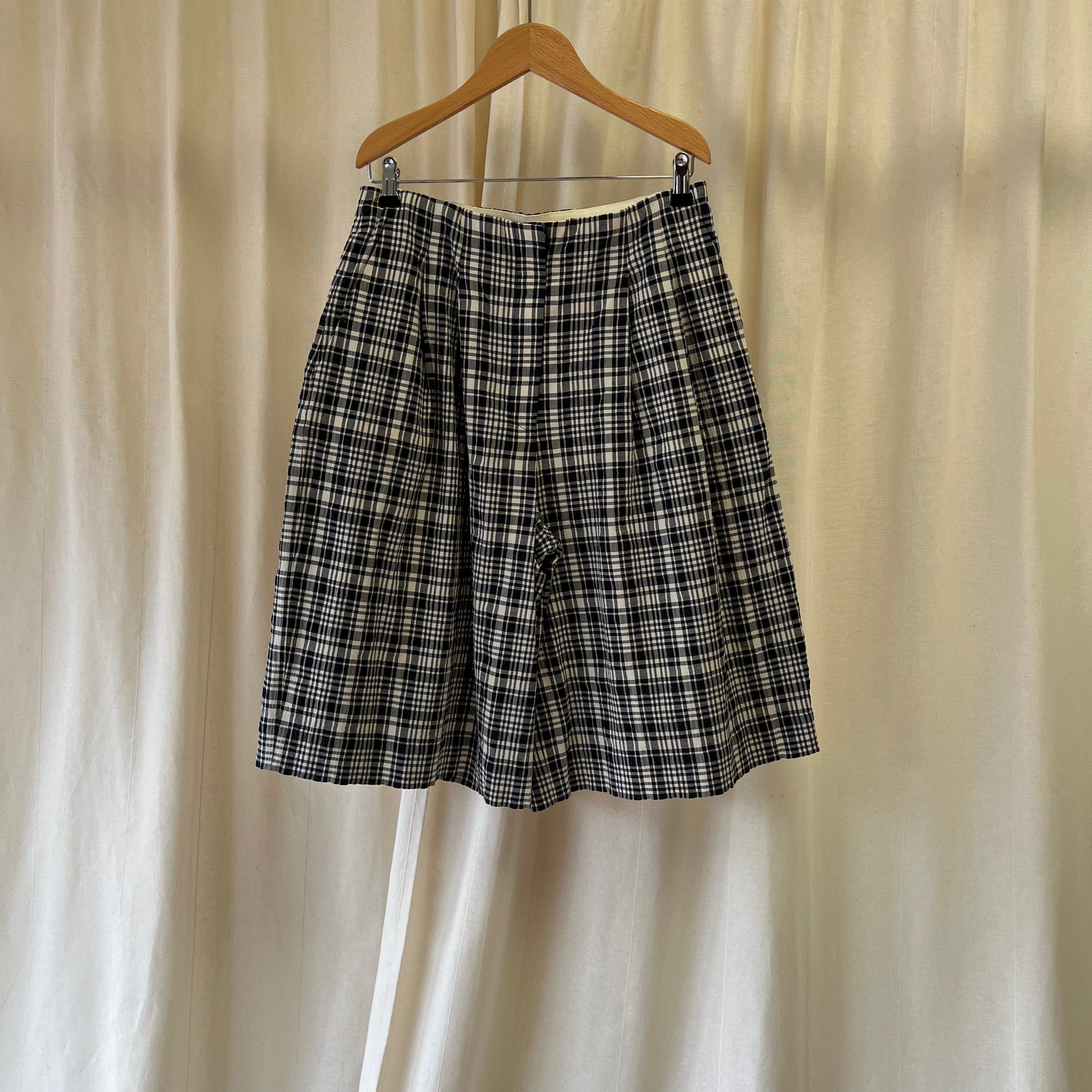 COS shirt and shorts co-ord in white and navy plaid
