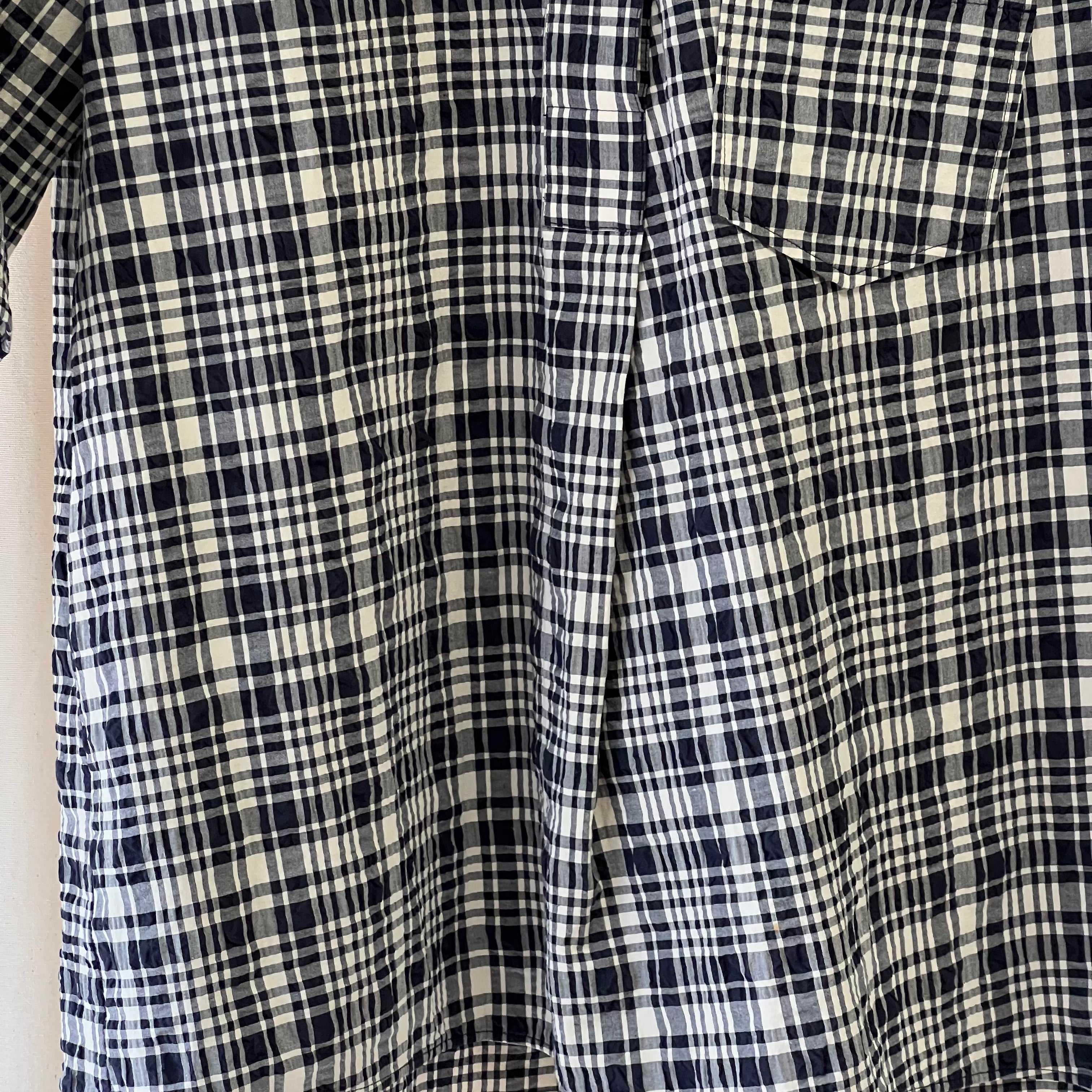 COS shirt and shorts co-ord in white and navy plaid