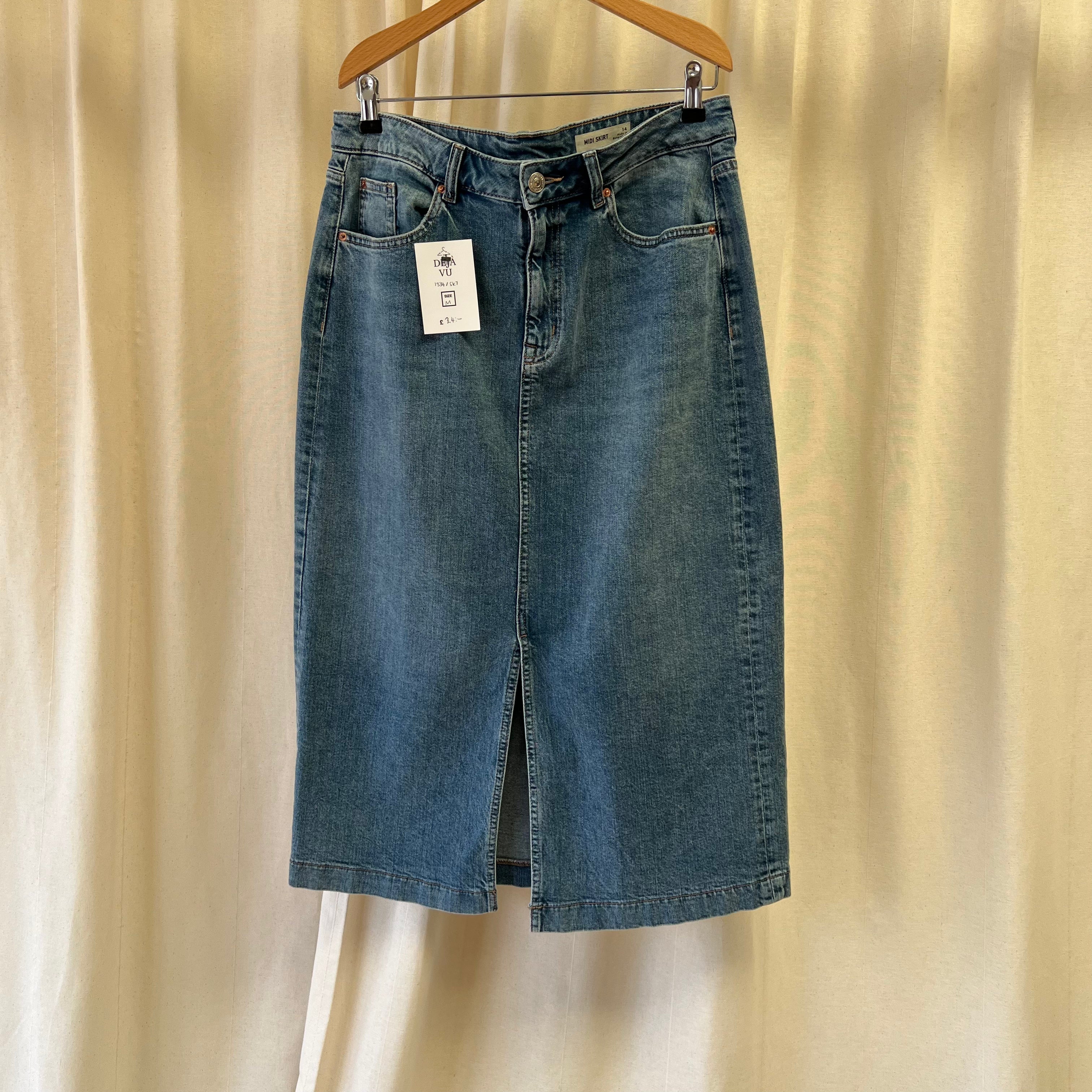 M&S midi skirt in light denim
