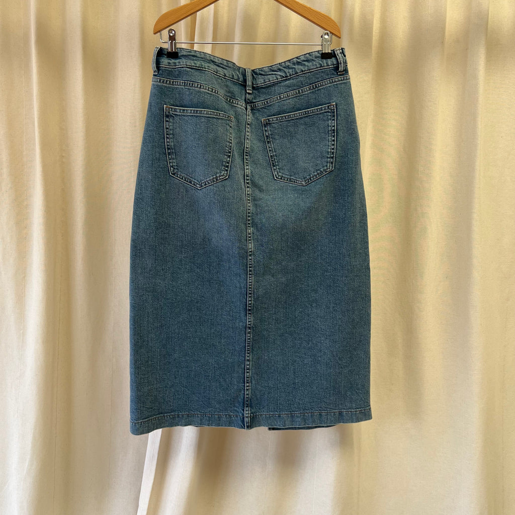 M&S midi skirt in light denim