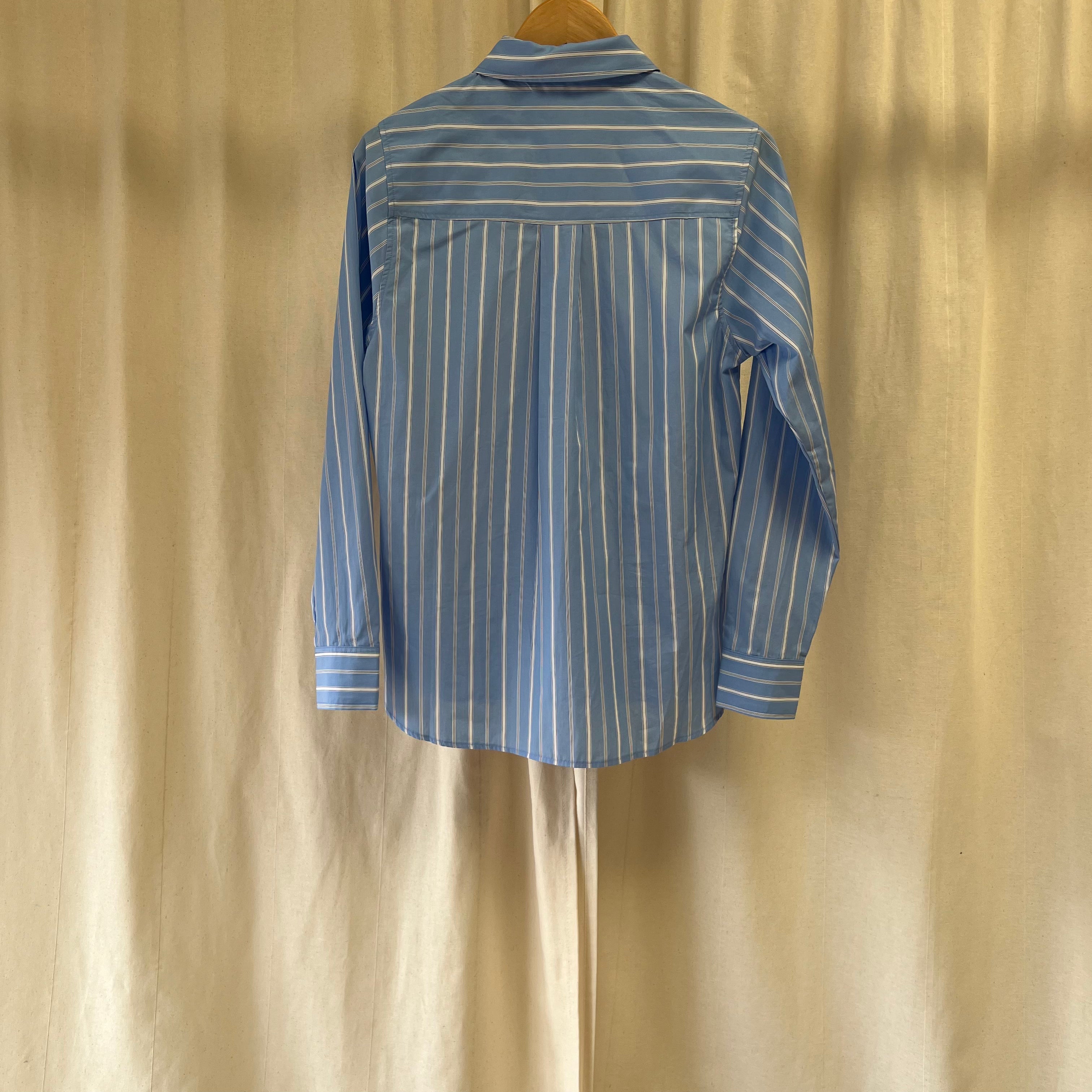 Nobody's Child shirt with tie collar in blue stripes