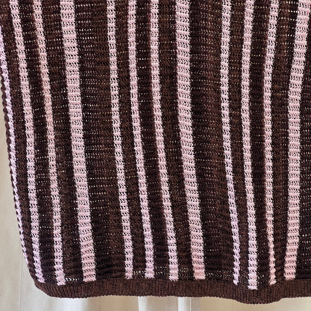 Zara loose knit shirt and shorts set in brown and pink