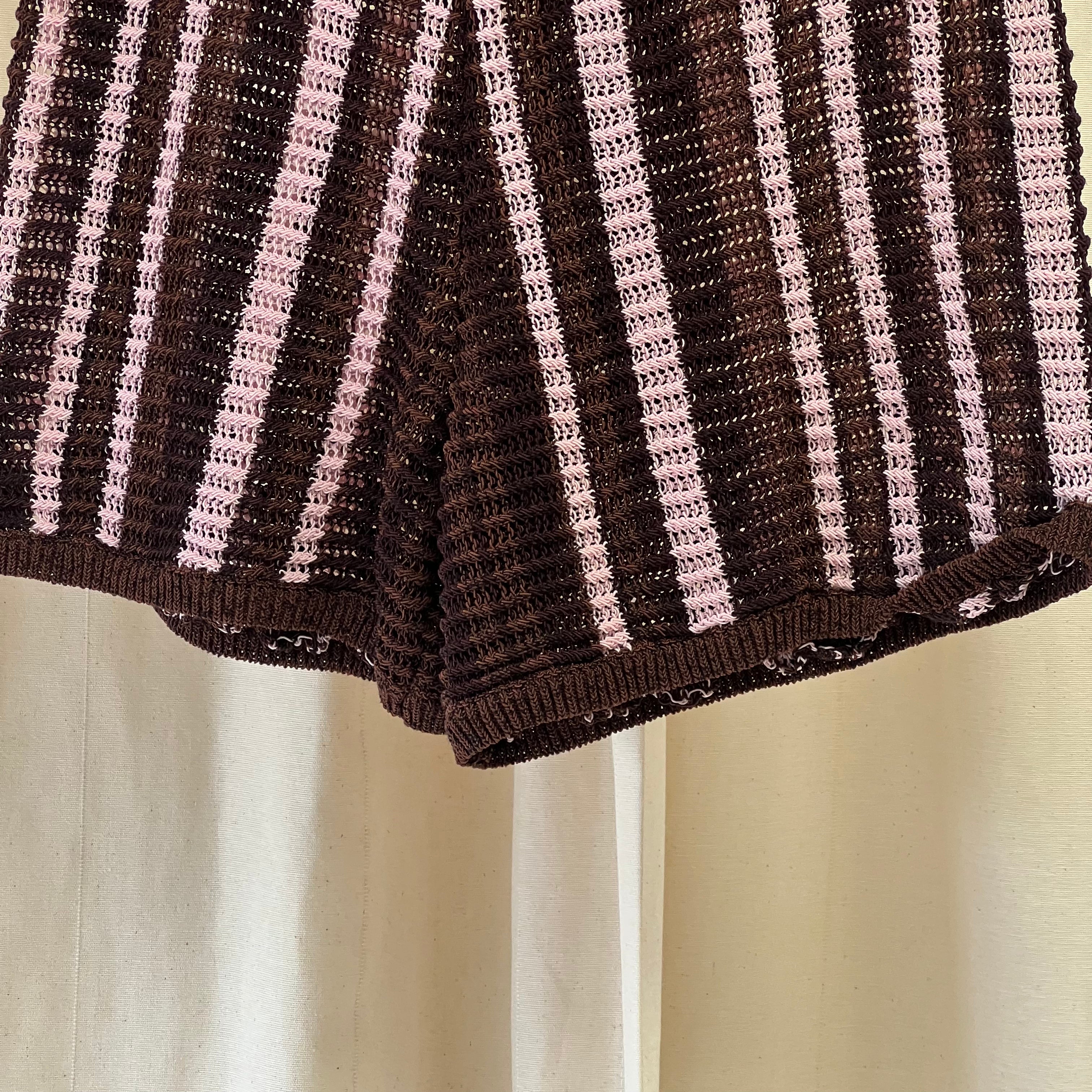 Zara loose knit shirt and shorts set in brown and pink