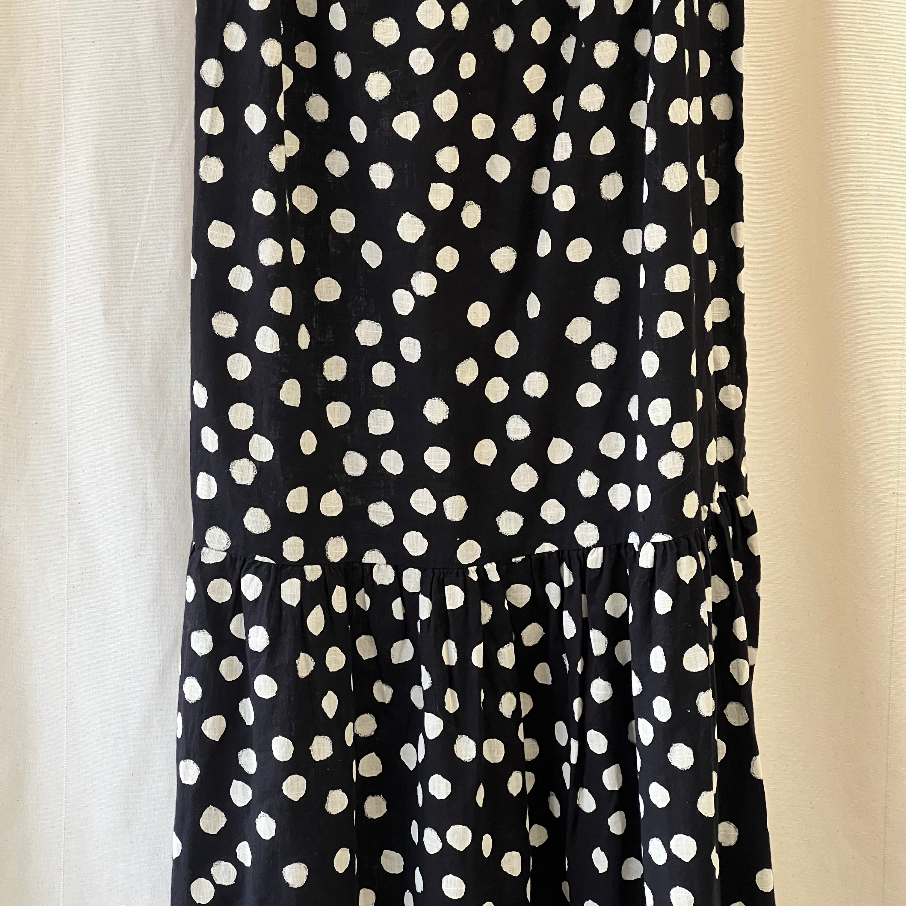 Next polka dot strap maxi dress in black and cream