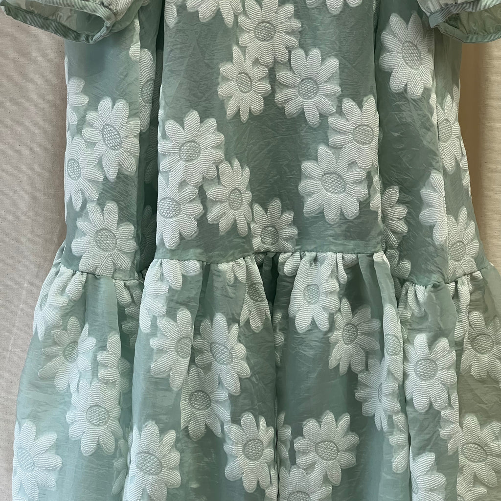 Someothers puff dress in sage green