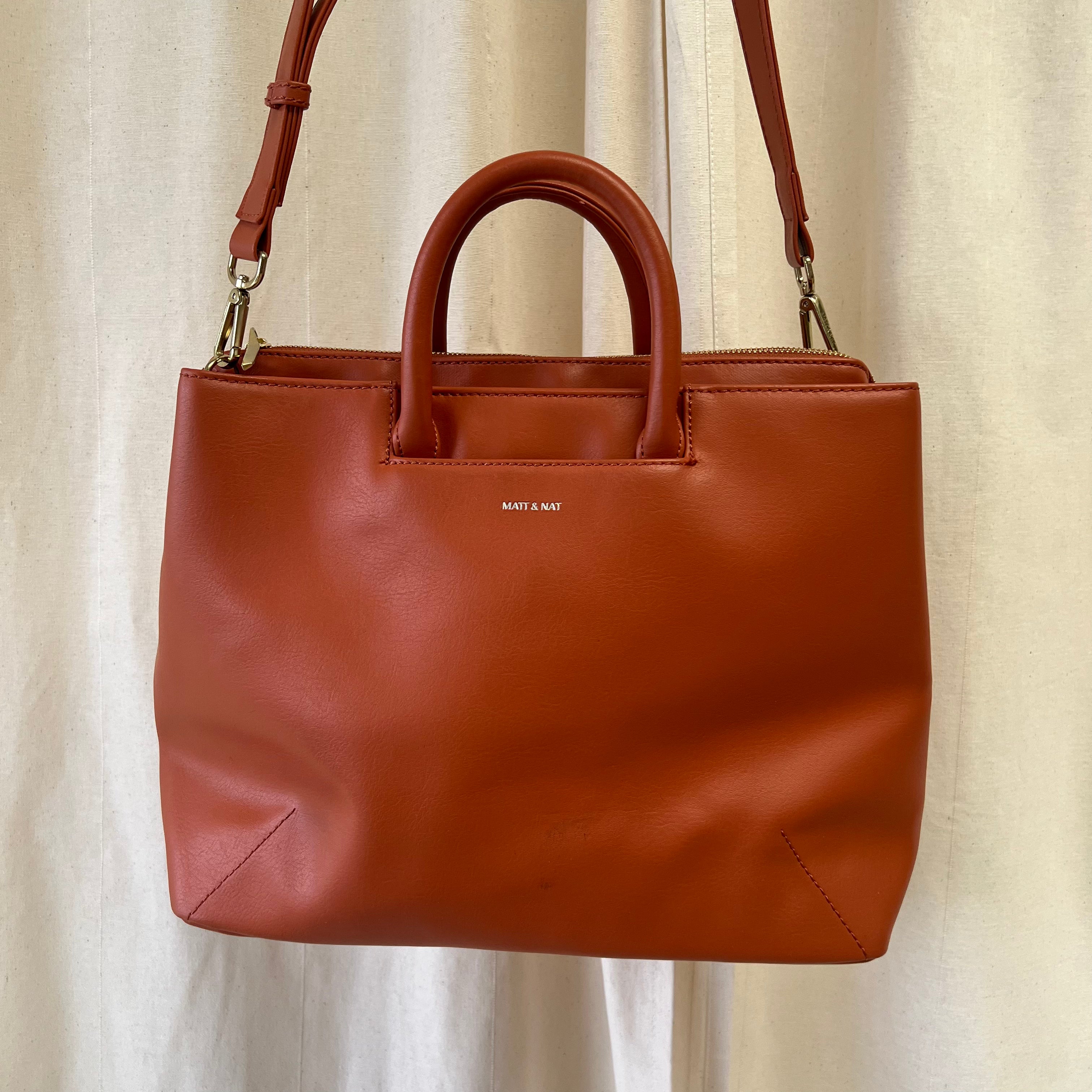Matt and Natt large tote shopper bag in orange