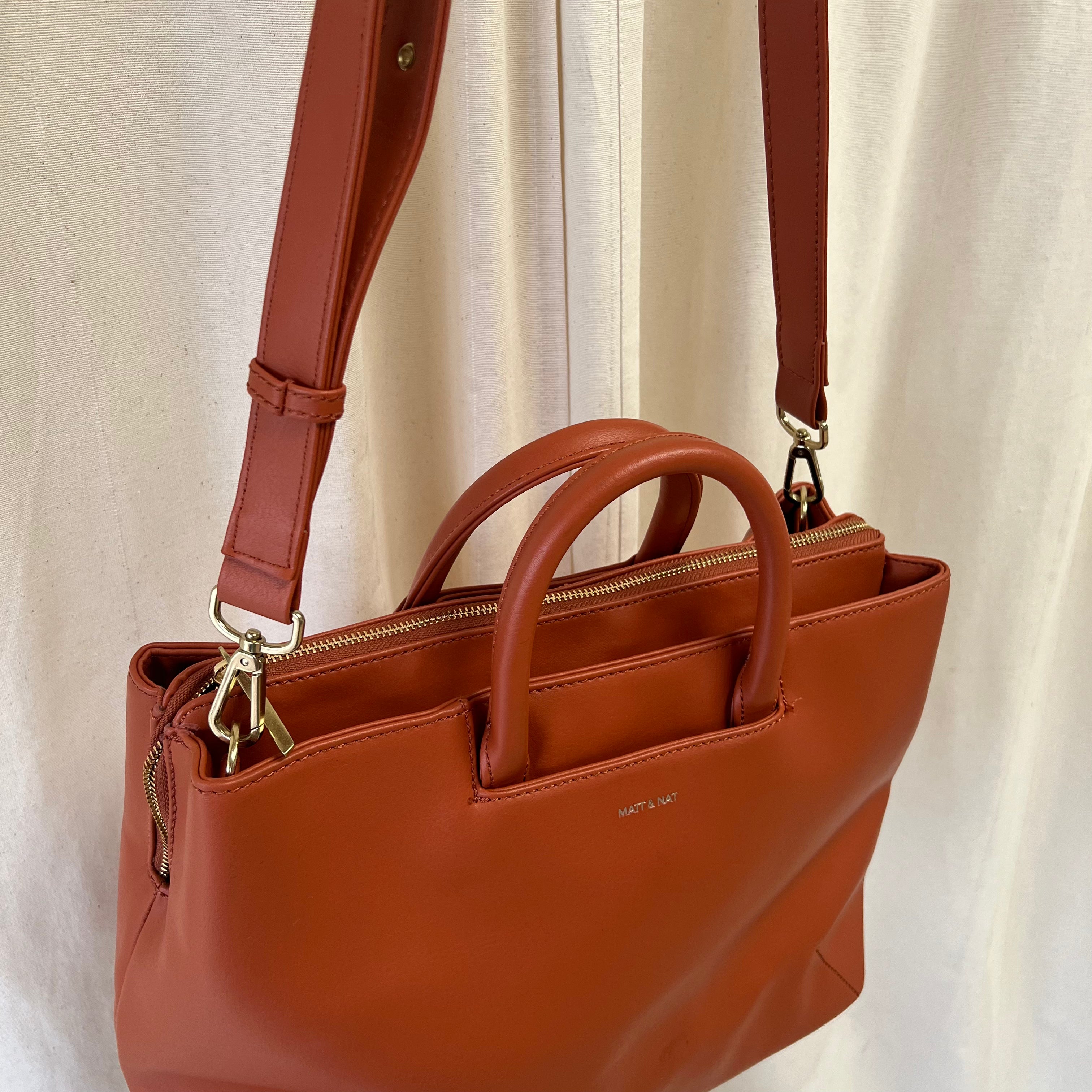 Matt and Natt large tote shopper bag in orange