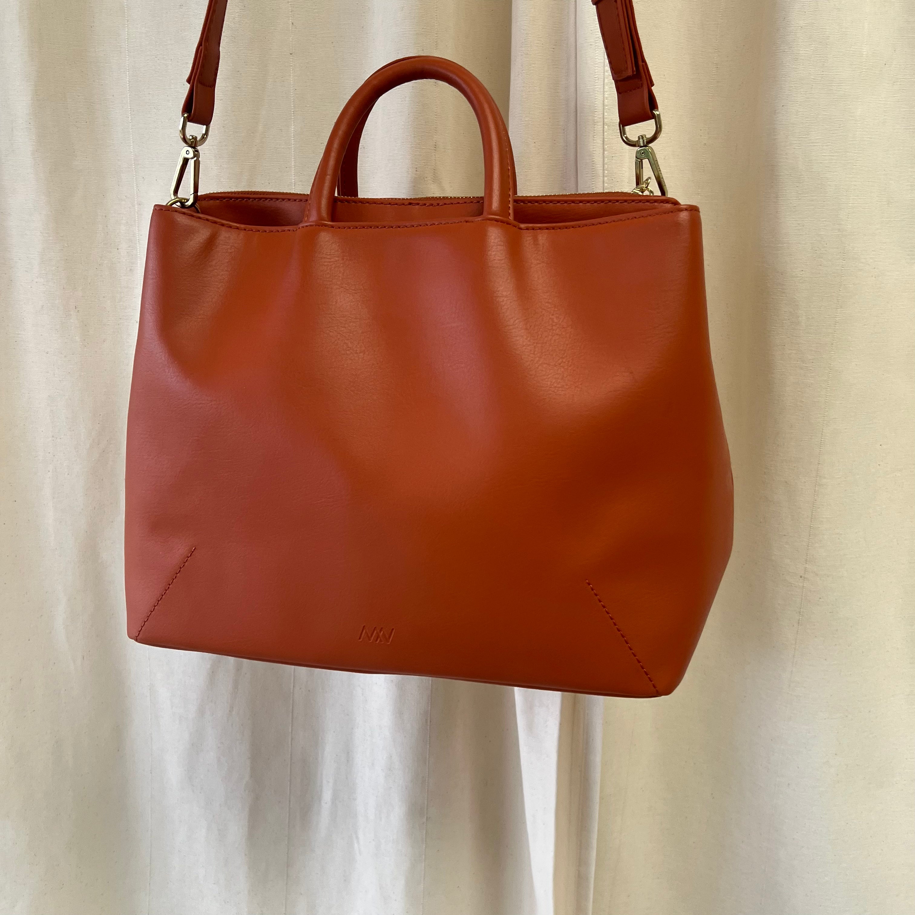 Matt and Natt large tote shopper bag in orange
