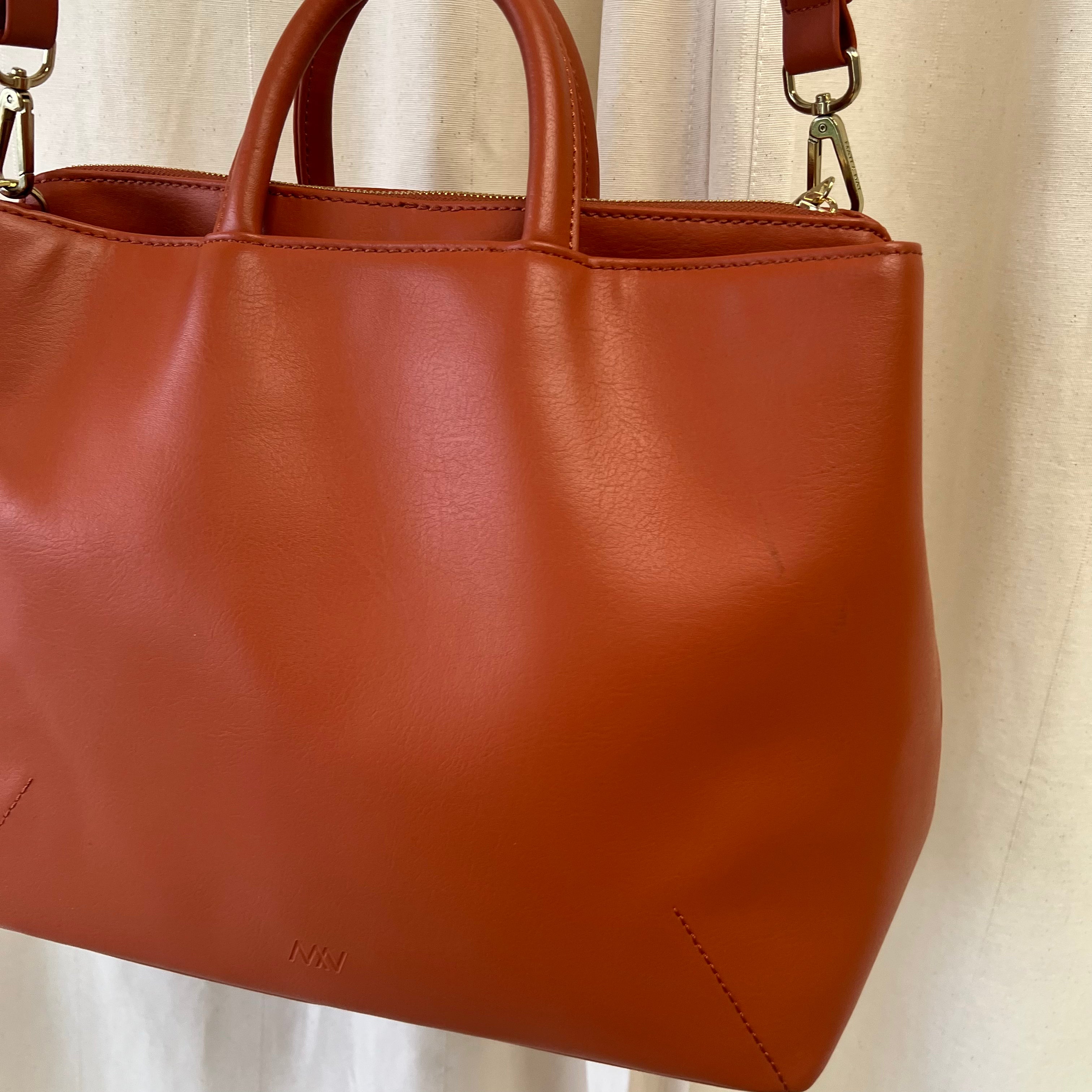 Matt and Natt large tote shopper bag in orange