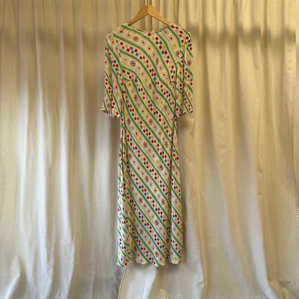 Rixo multi-coloured floral and diamond print maxi dress