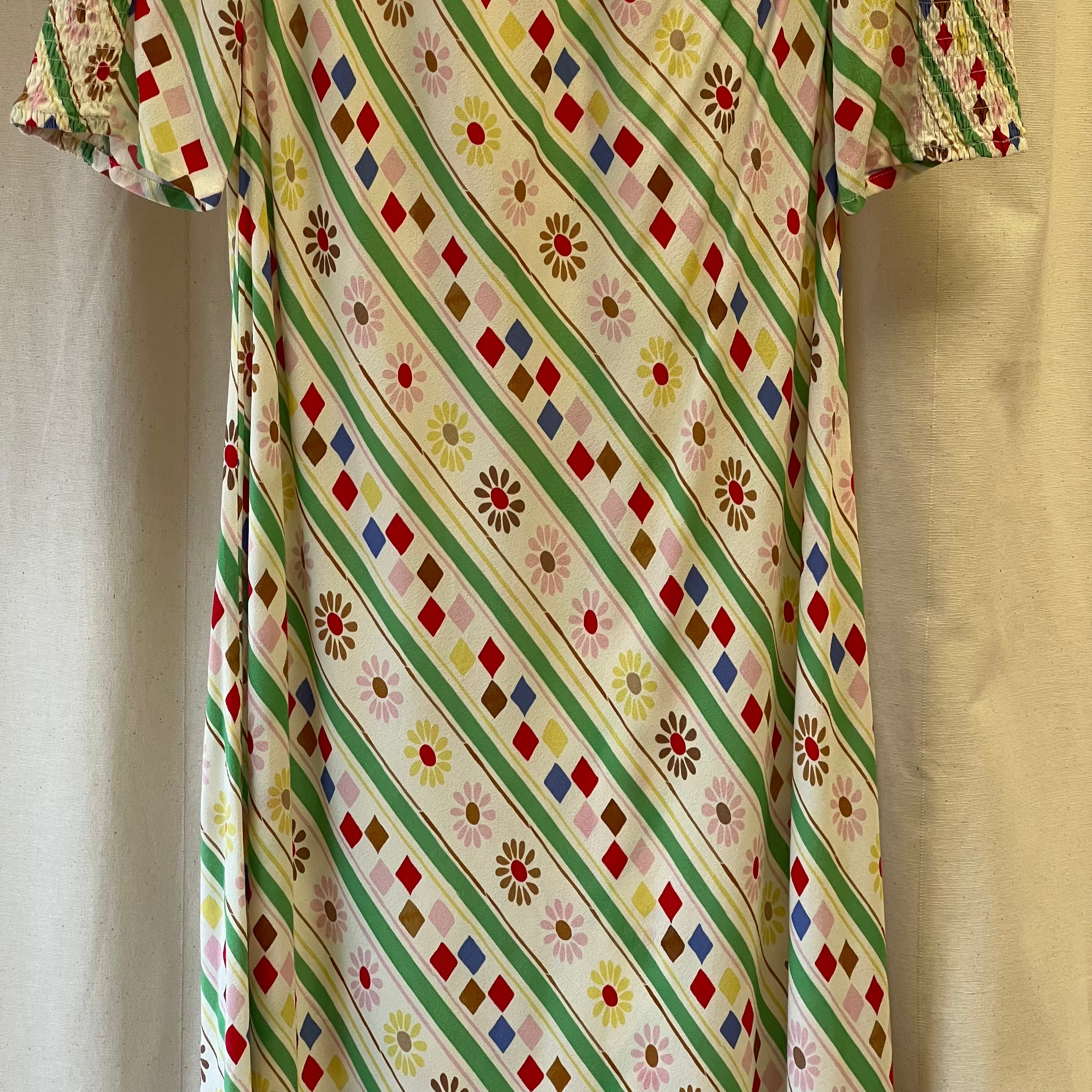 Rixo multi-coloured floral and diamond print maxi dress