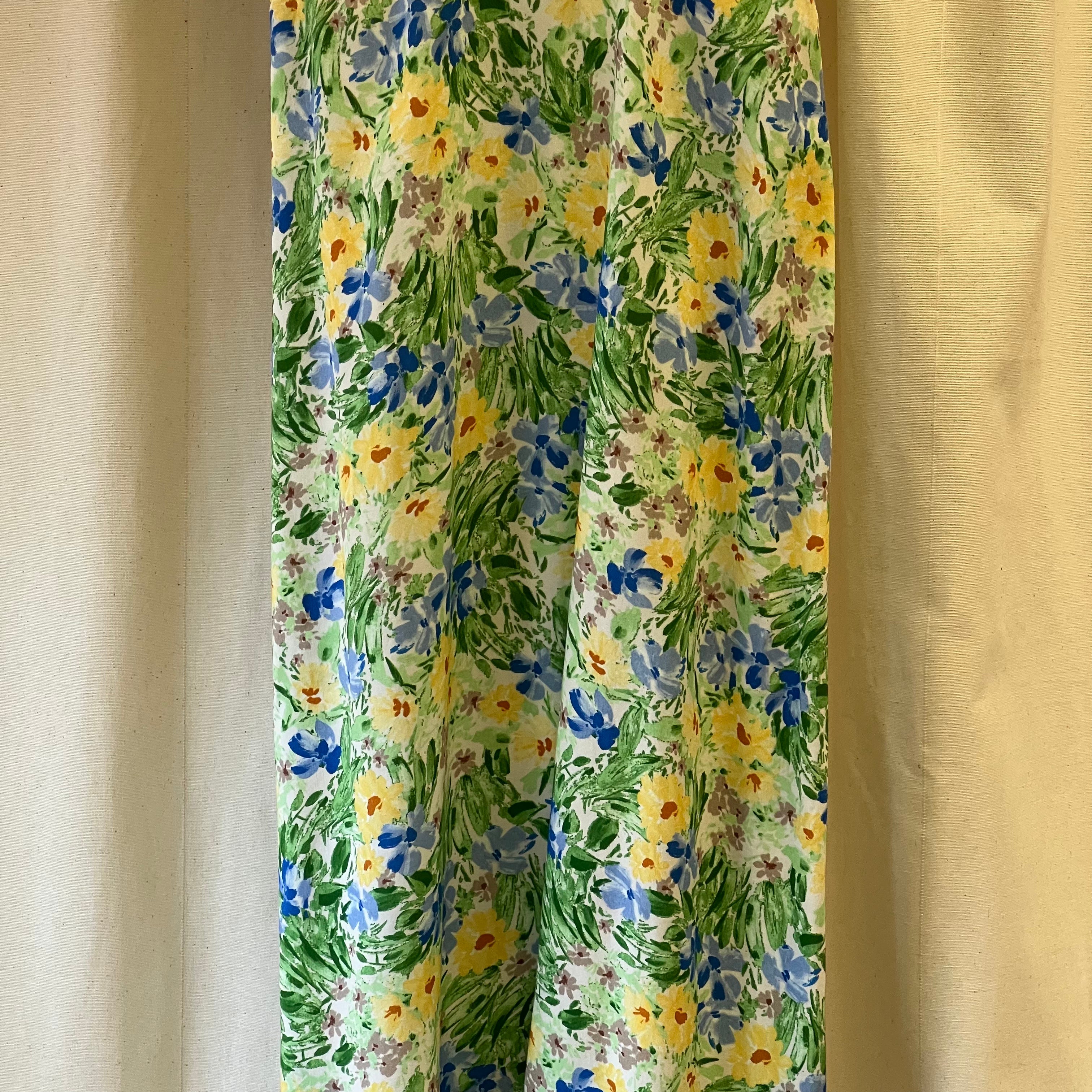 Nobody's Child green blue floral sleeveless midi dress
