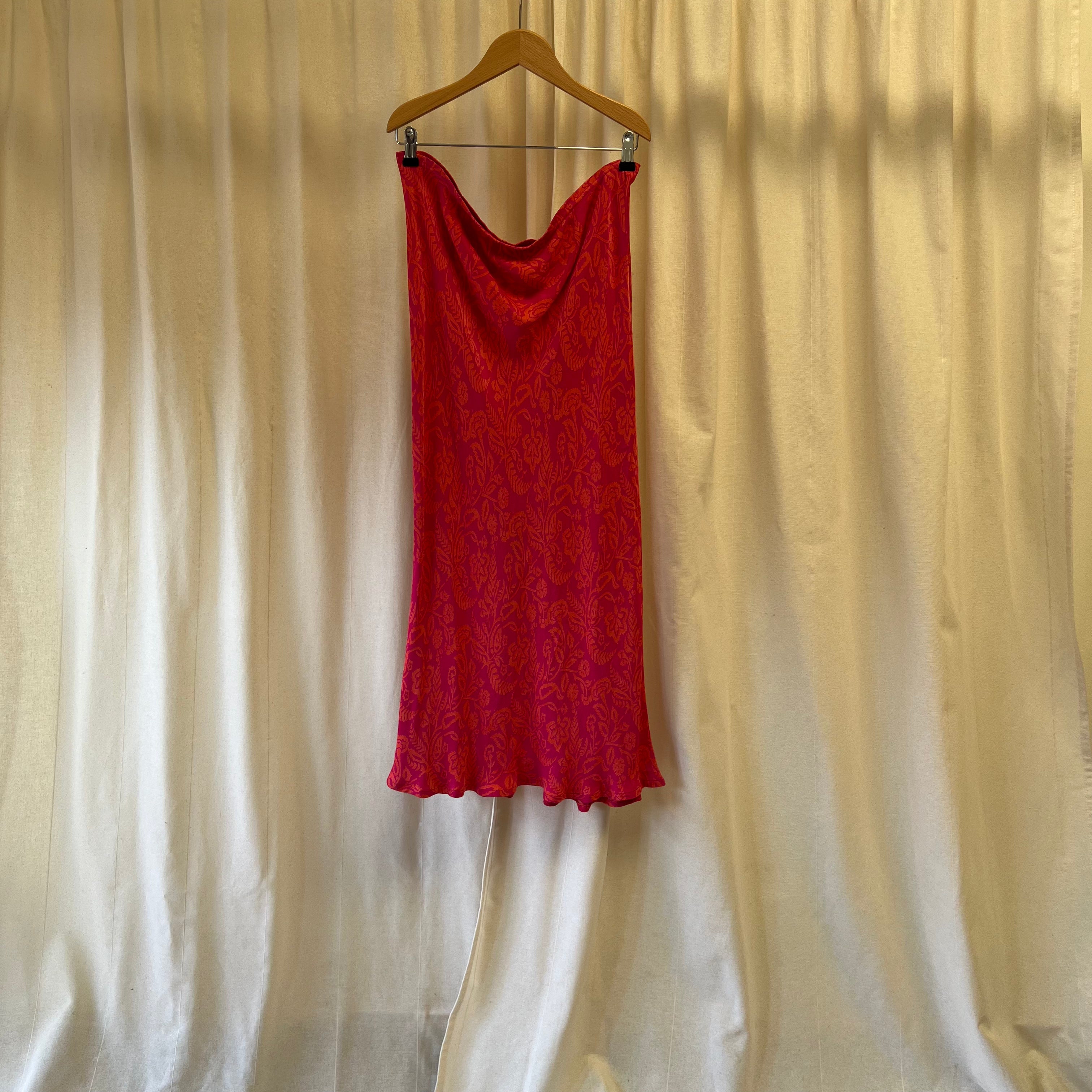 KALIKO pink and orange midi skirt
