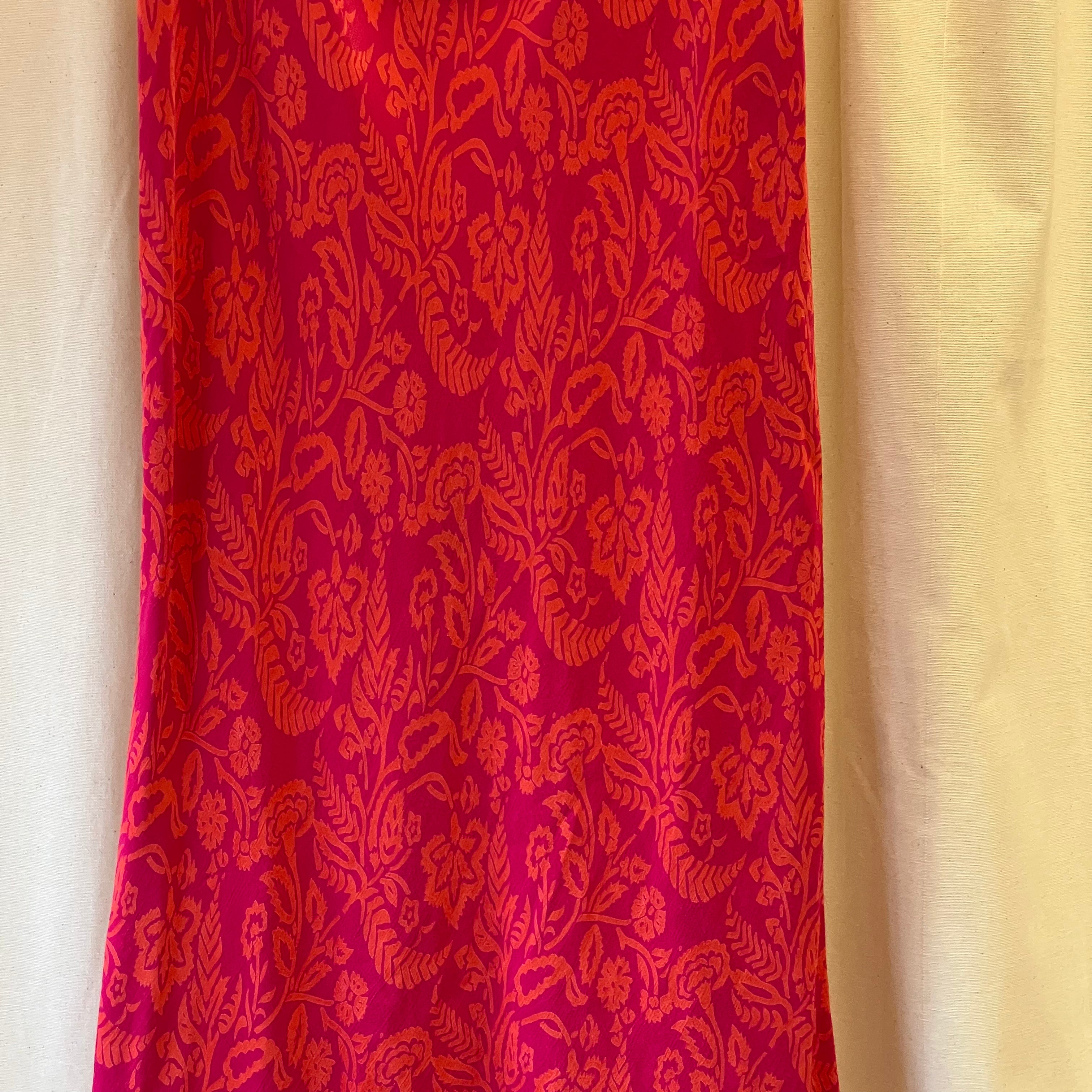 KALIKO pink and orange midi skirt
