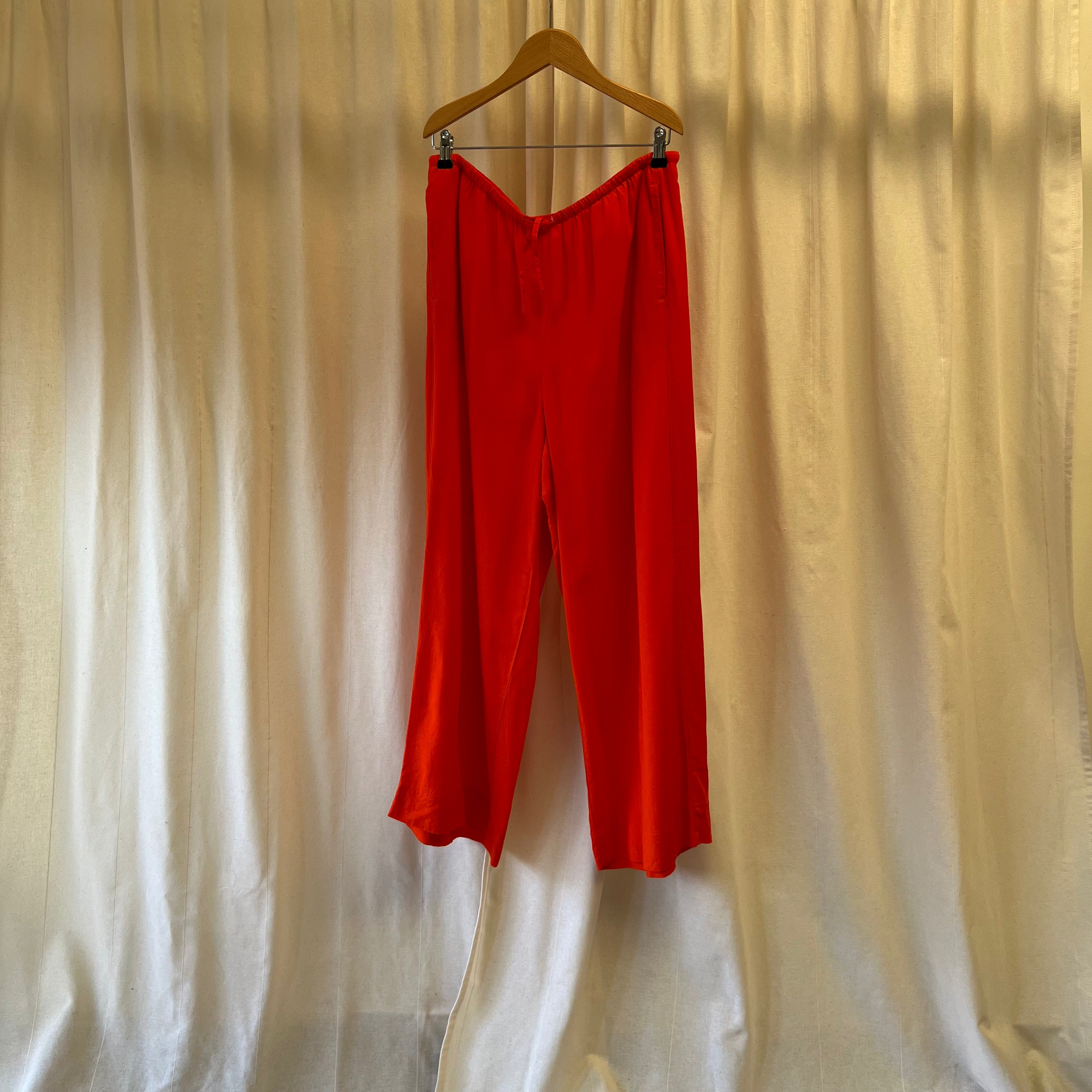 Next bright orange wide leg trousers linen blend