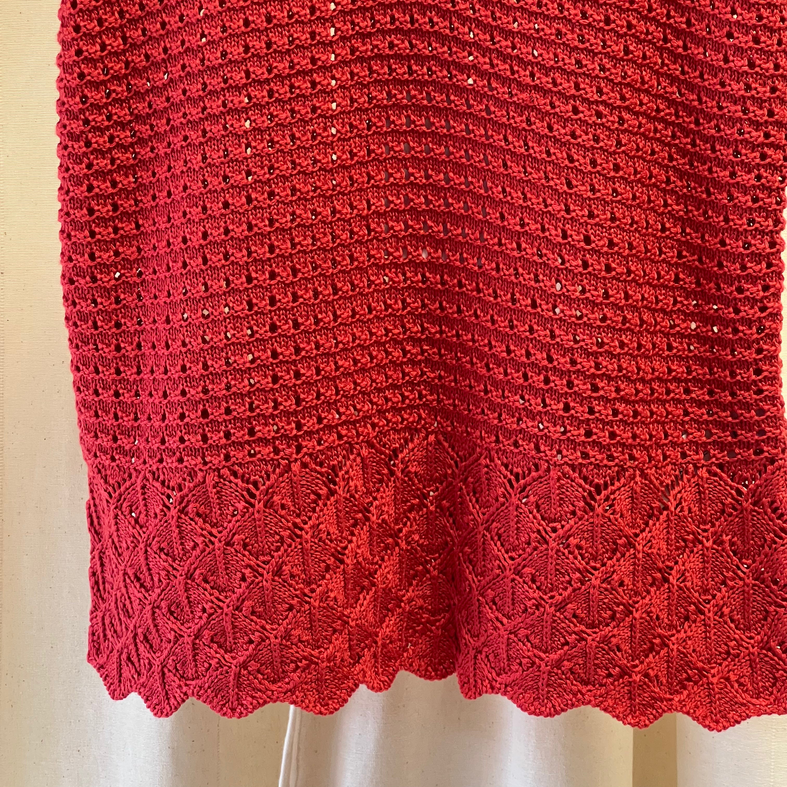 M&S red crochet vest