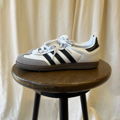 Adidas black and white samba trainers