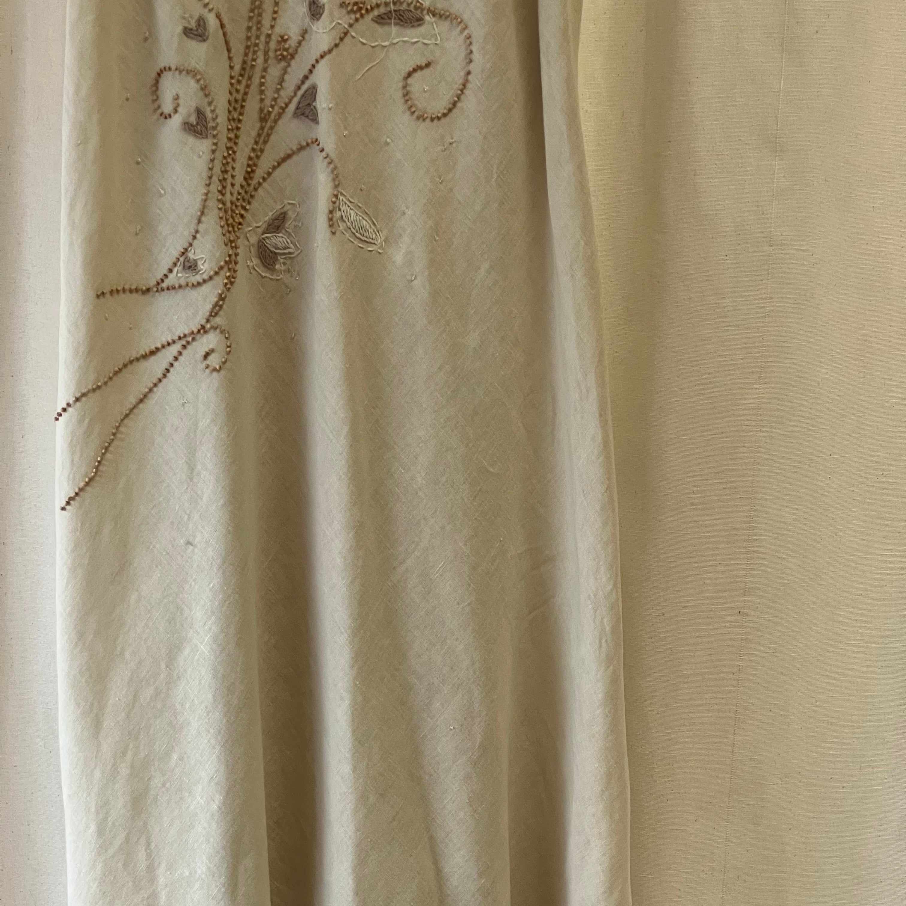 Artigaiano cream beaded maxi dress