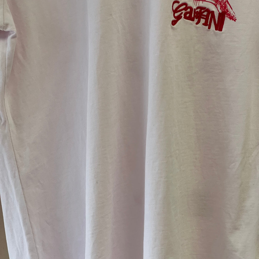 GANNI white t shirt with red graphic