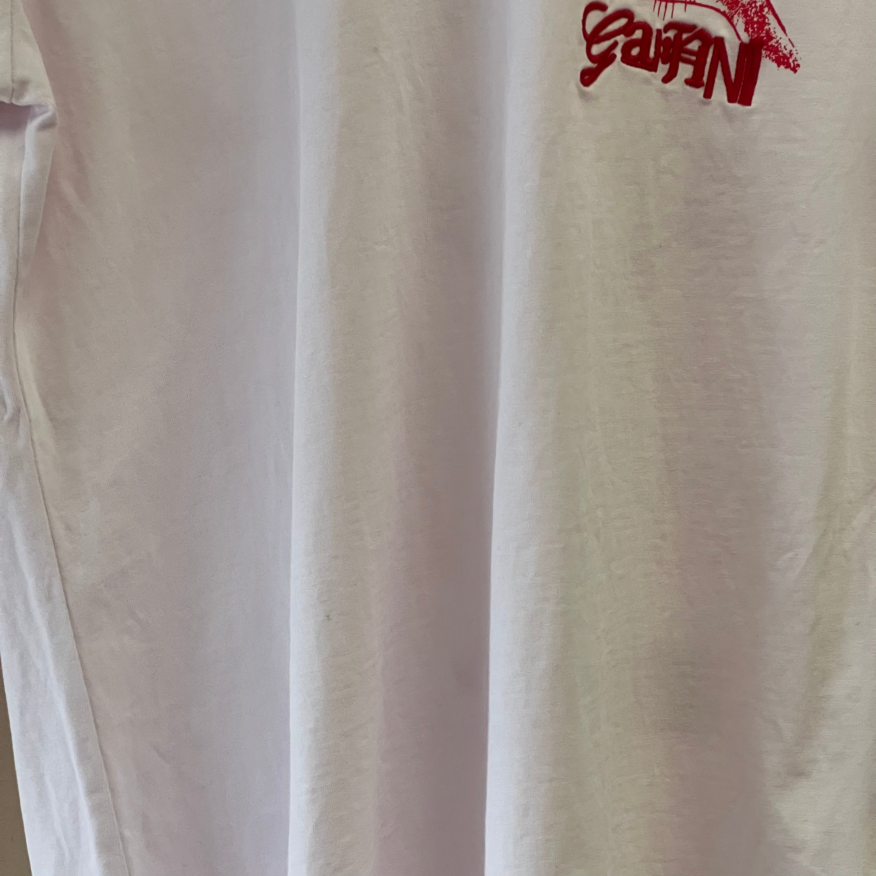 GANNI white t shirt with red graphic