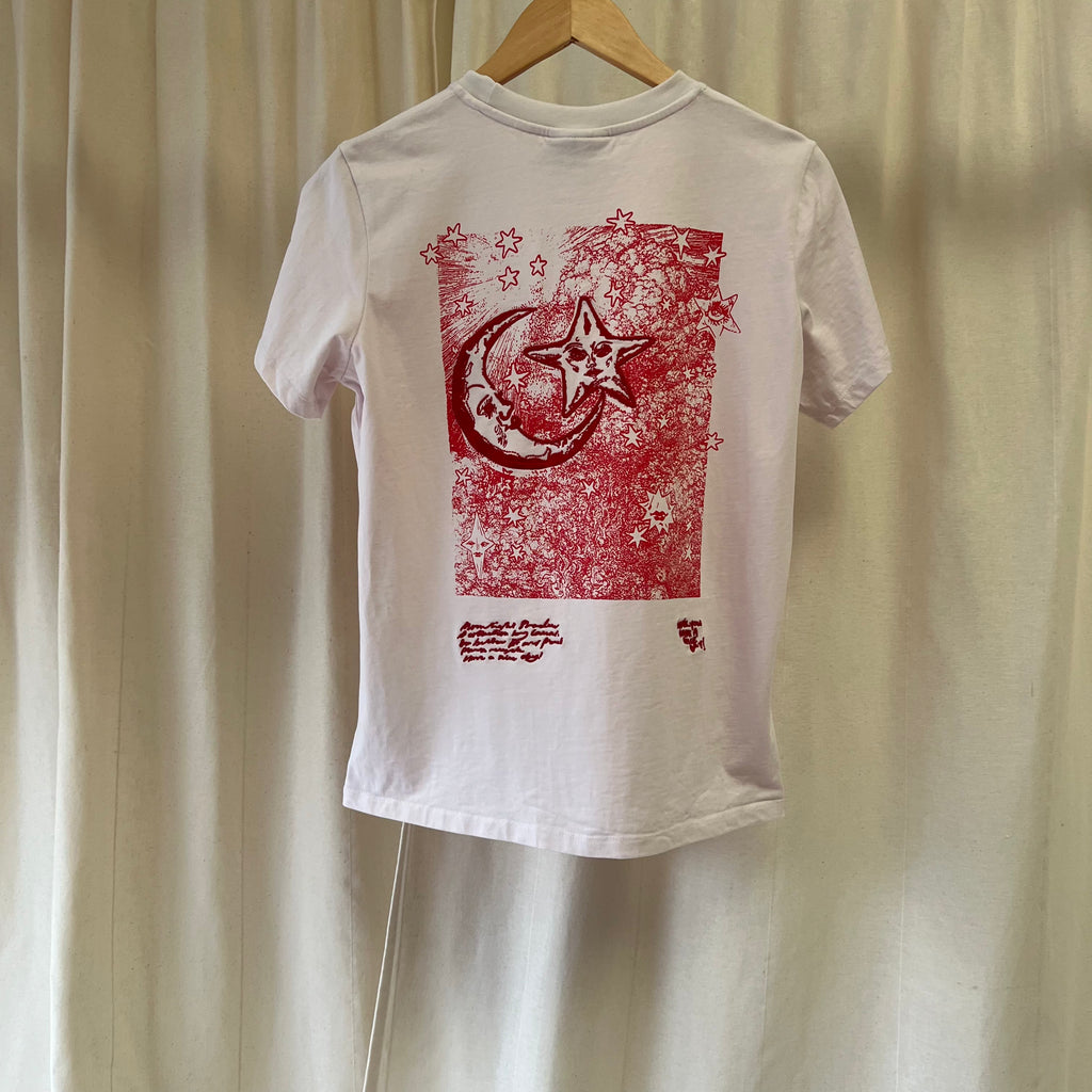 GANNI white t shirt with red graphic
