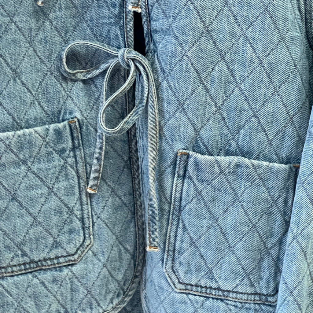 Seventy + Mochi light denim quilted jacket