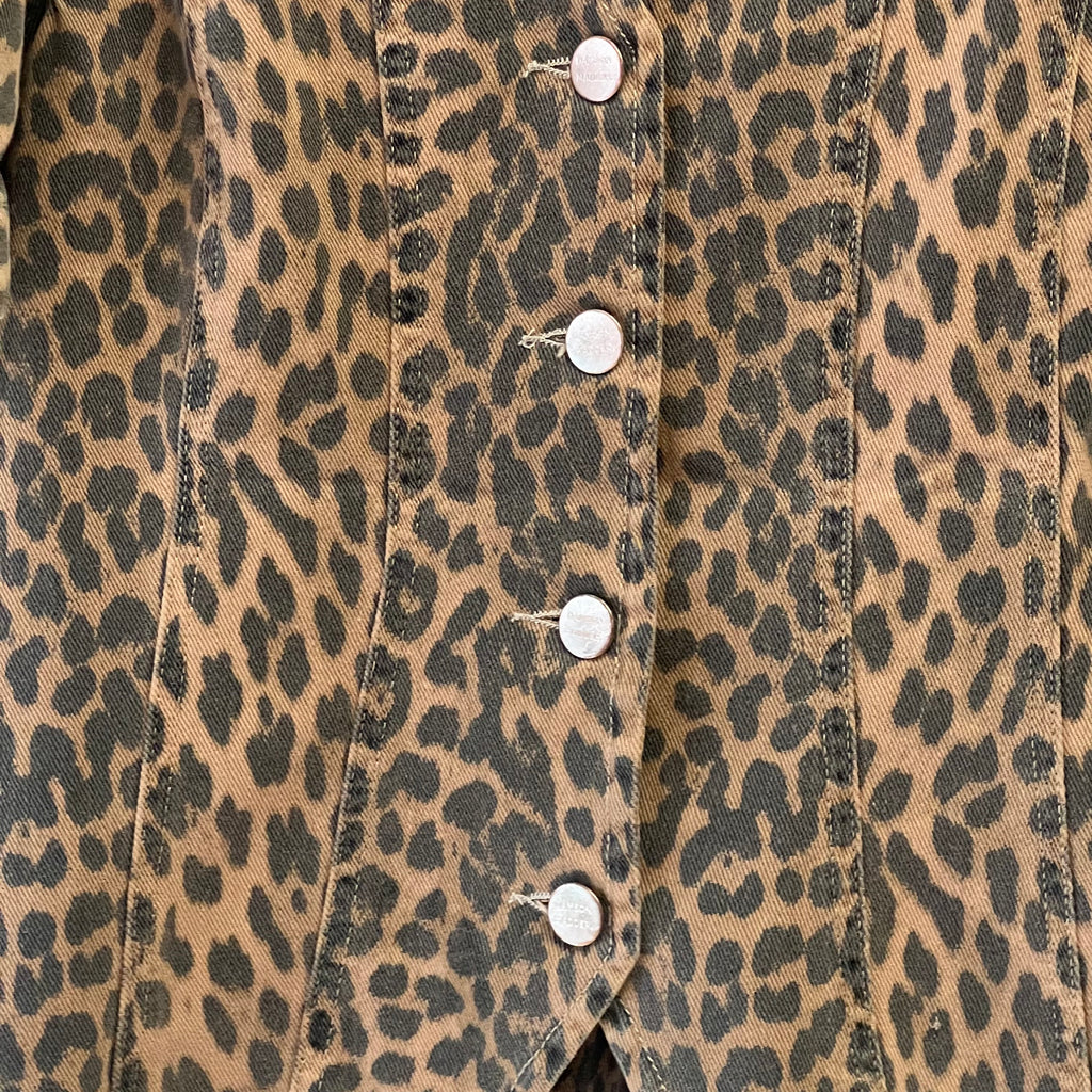 Damson Madder leopard denim short sleeve shirt