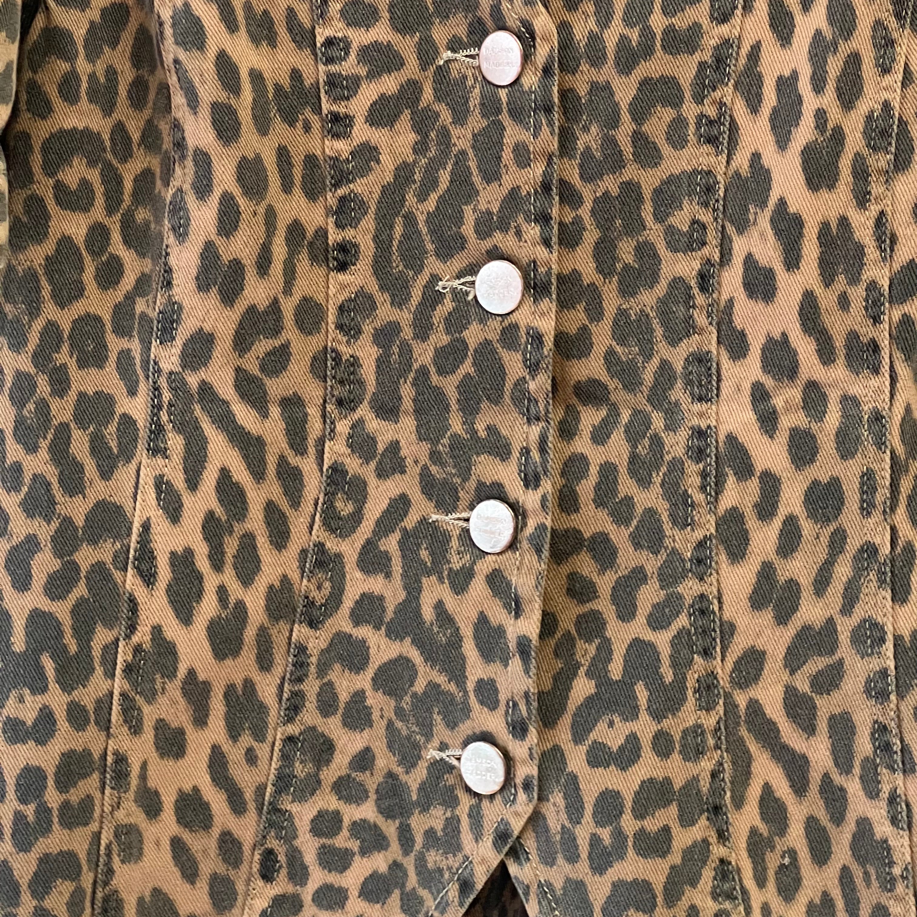 Damson Madder leopard denim short sleeve shirt