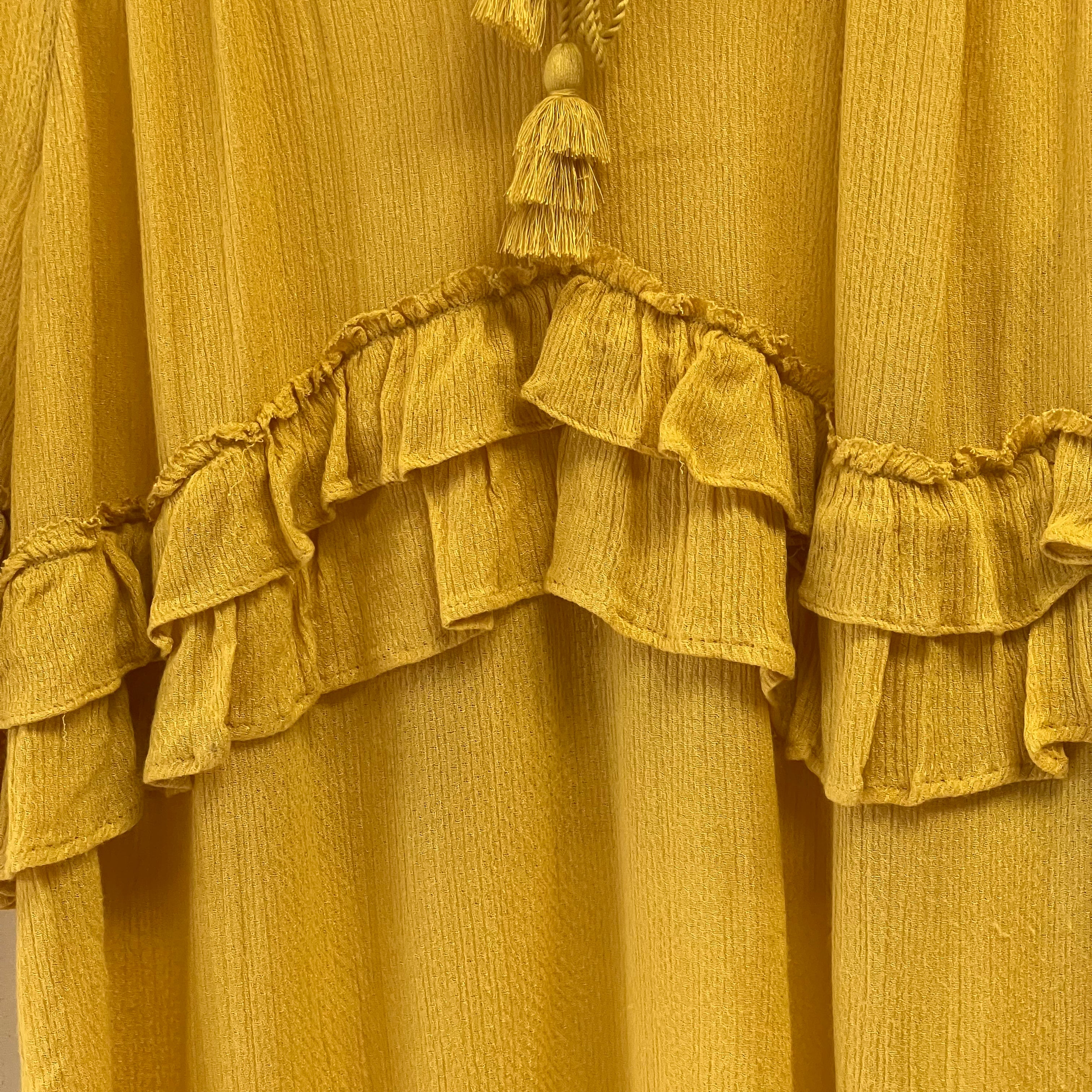 And Or mustard yellow boho style blouse