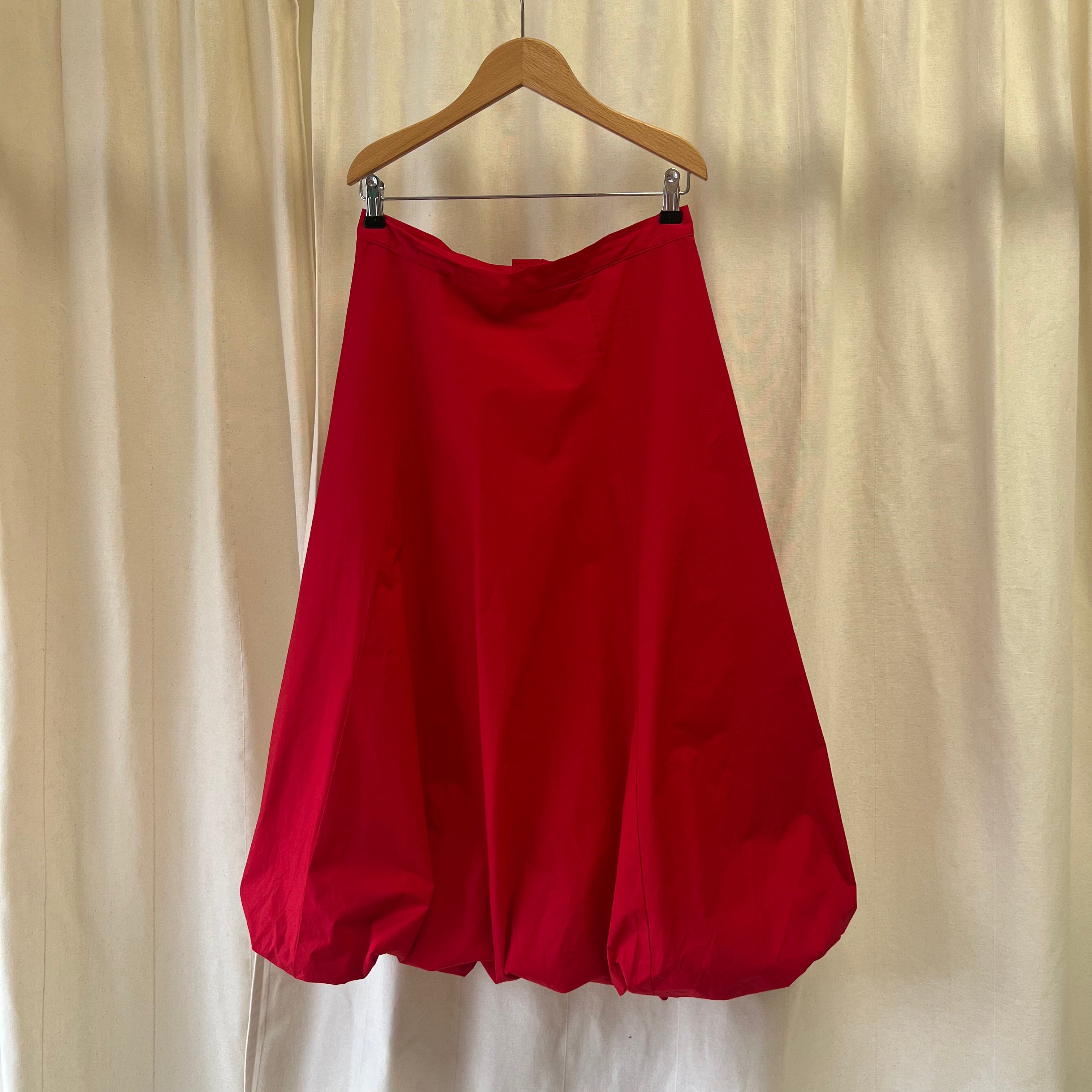 M&S red cotton blouse and skirt co-ord