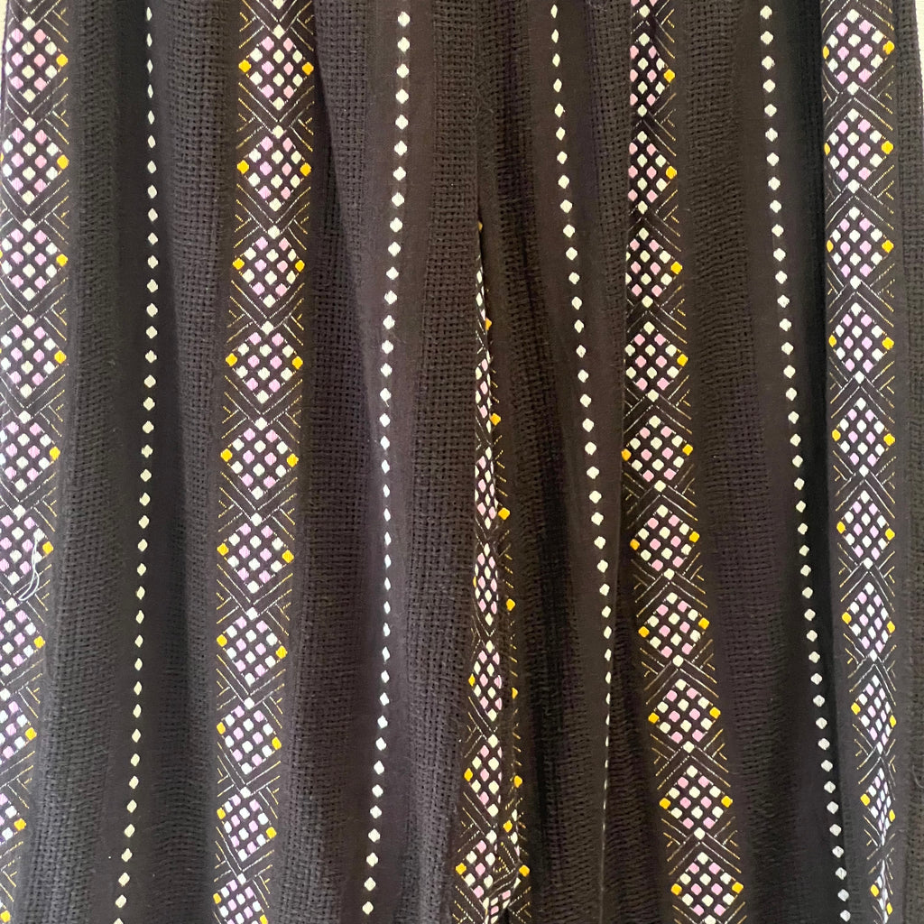 Summery Copenhagen brown pink embroidered knit wide leg trousers