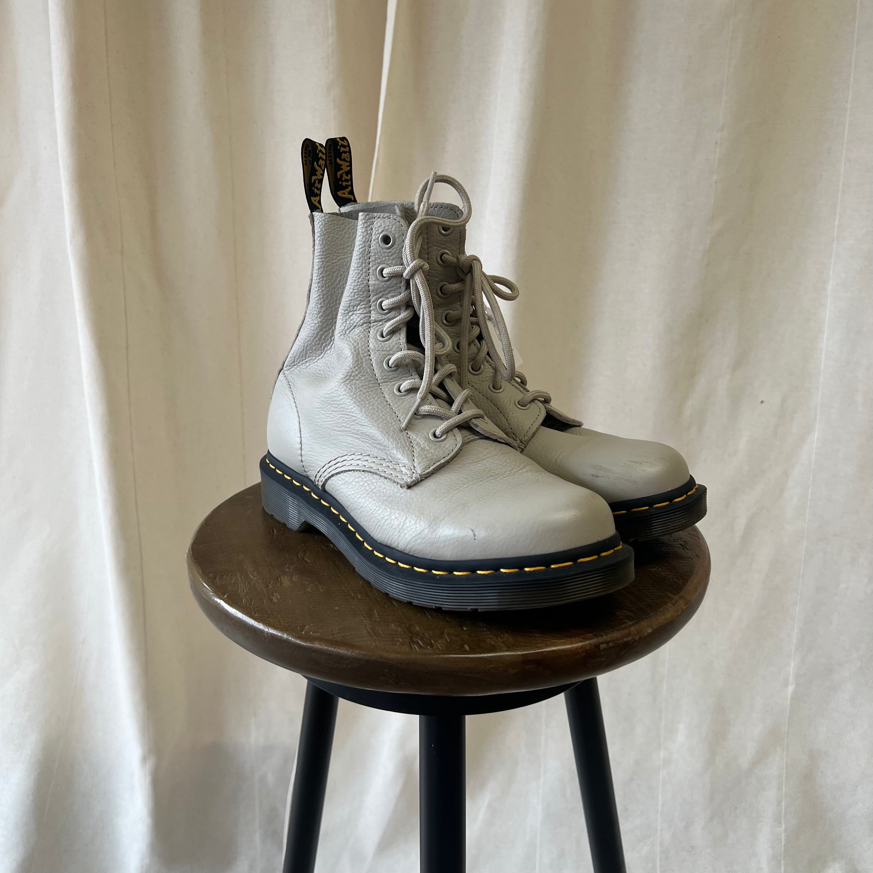 Doc Marten beige lace up boots