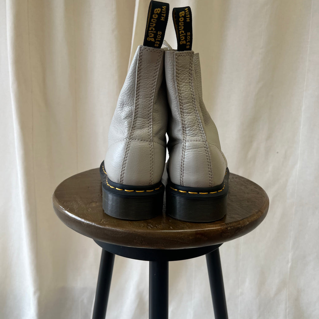 Doc Marten beige lace up boots
