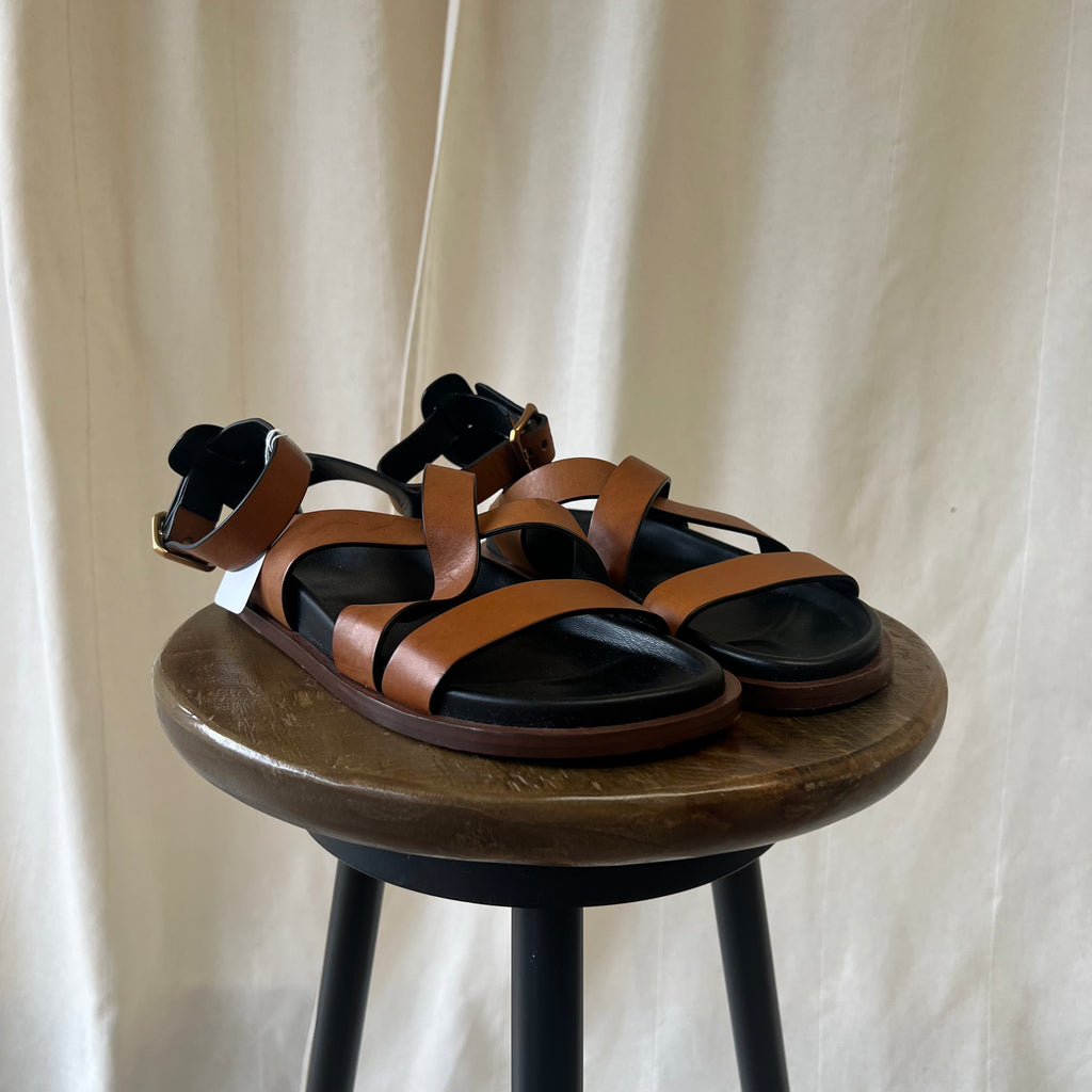 ME+EM brown tan strap sandals