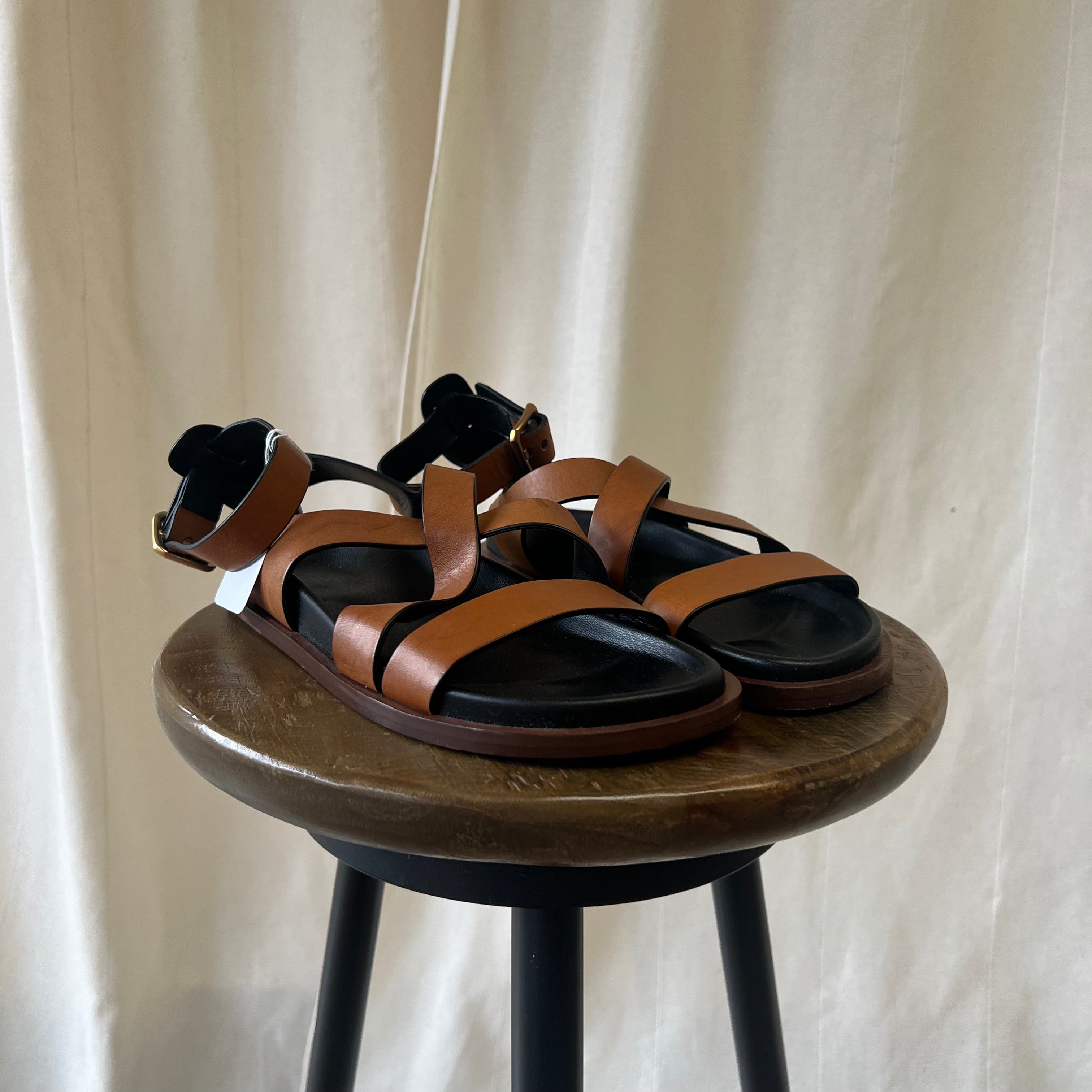 ME+EM brown tan strap sandals