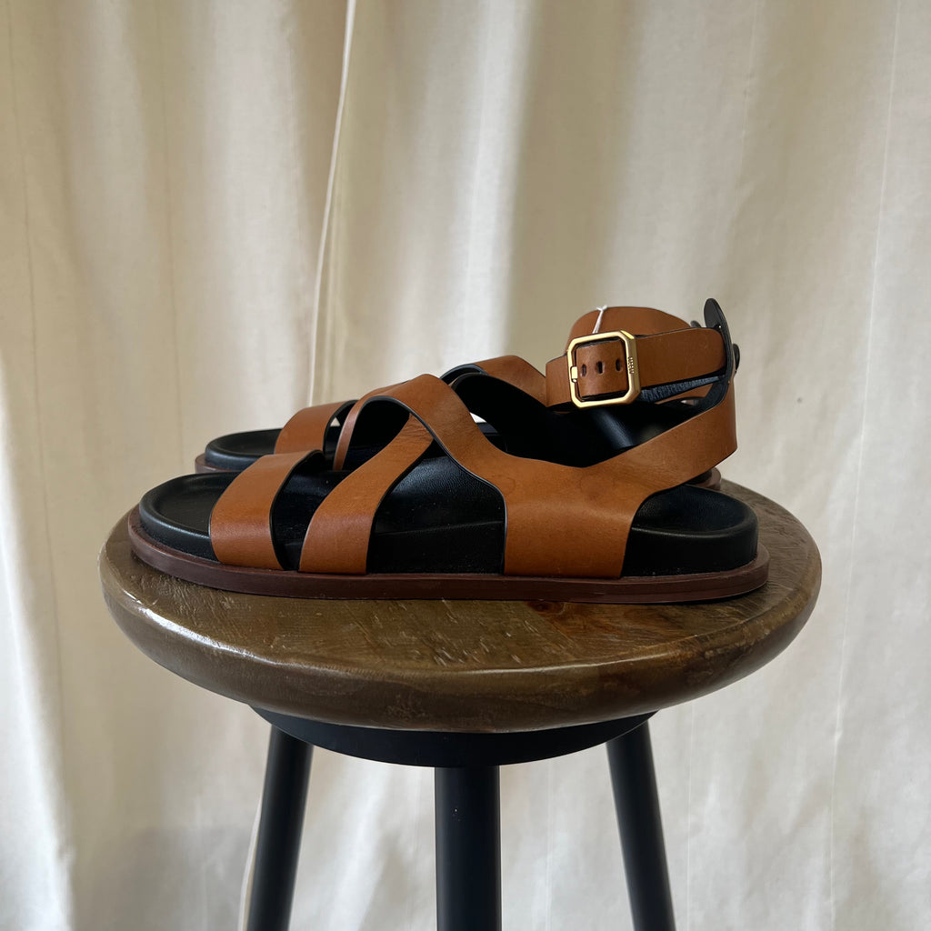ME+EM brown tan strap sandals