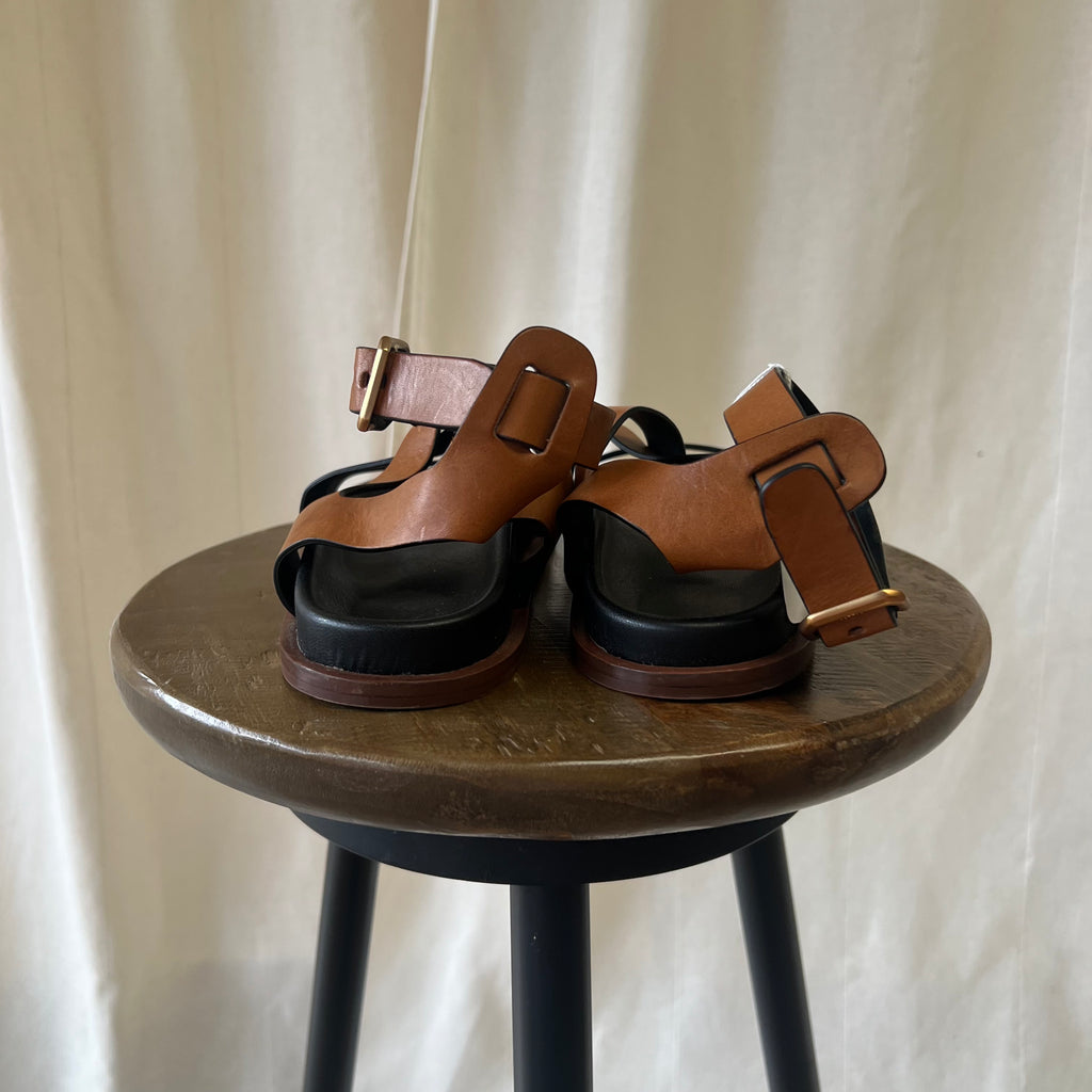 ME+EM brown tan strap sandals