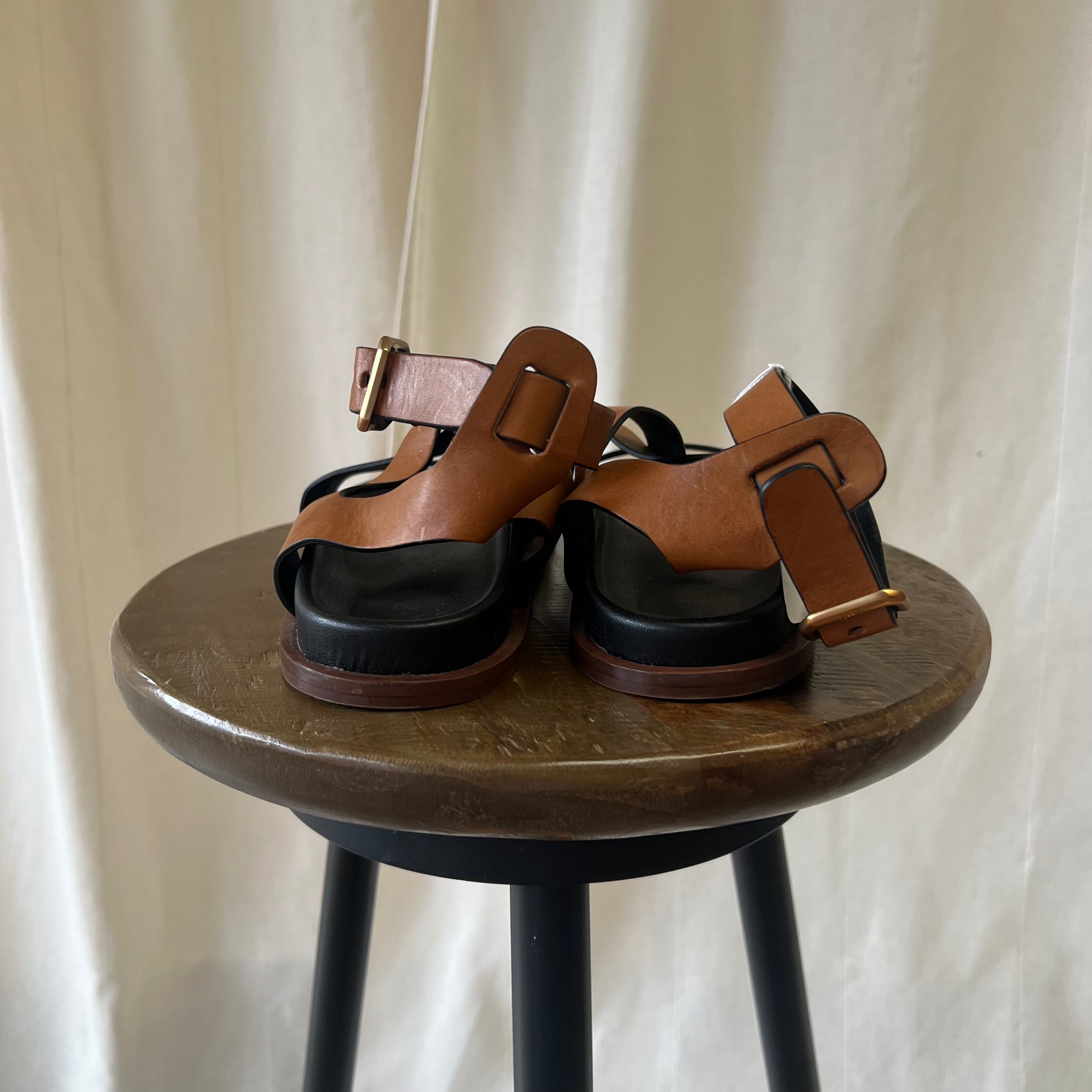 ME+EM brown tan strap sandals