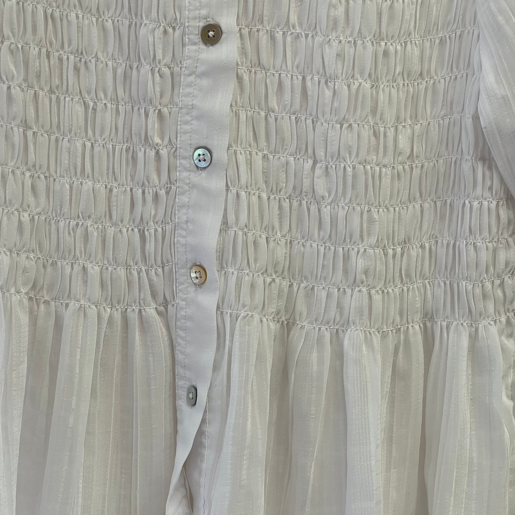 M&S white plisse sheet short sleeve shirt