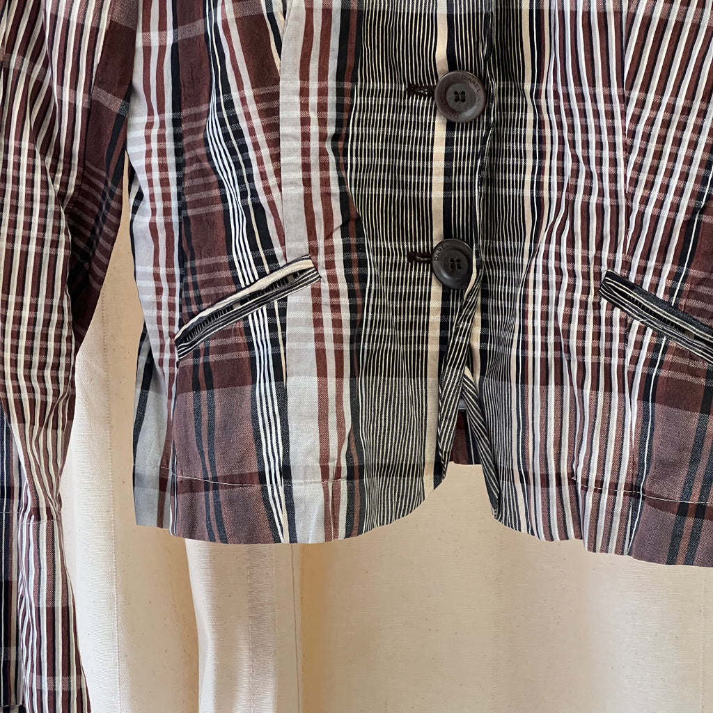 Gerard Darel brown checked cotton blazer