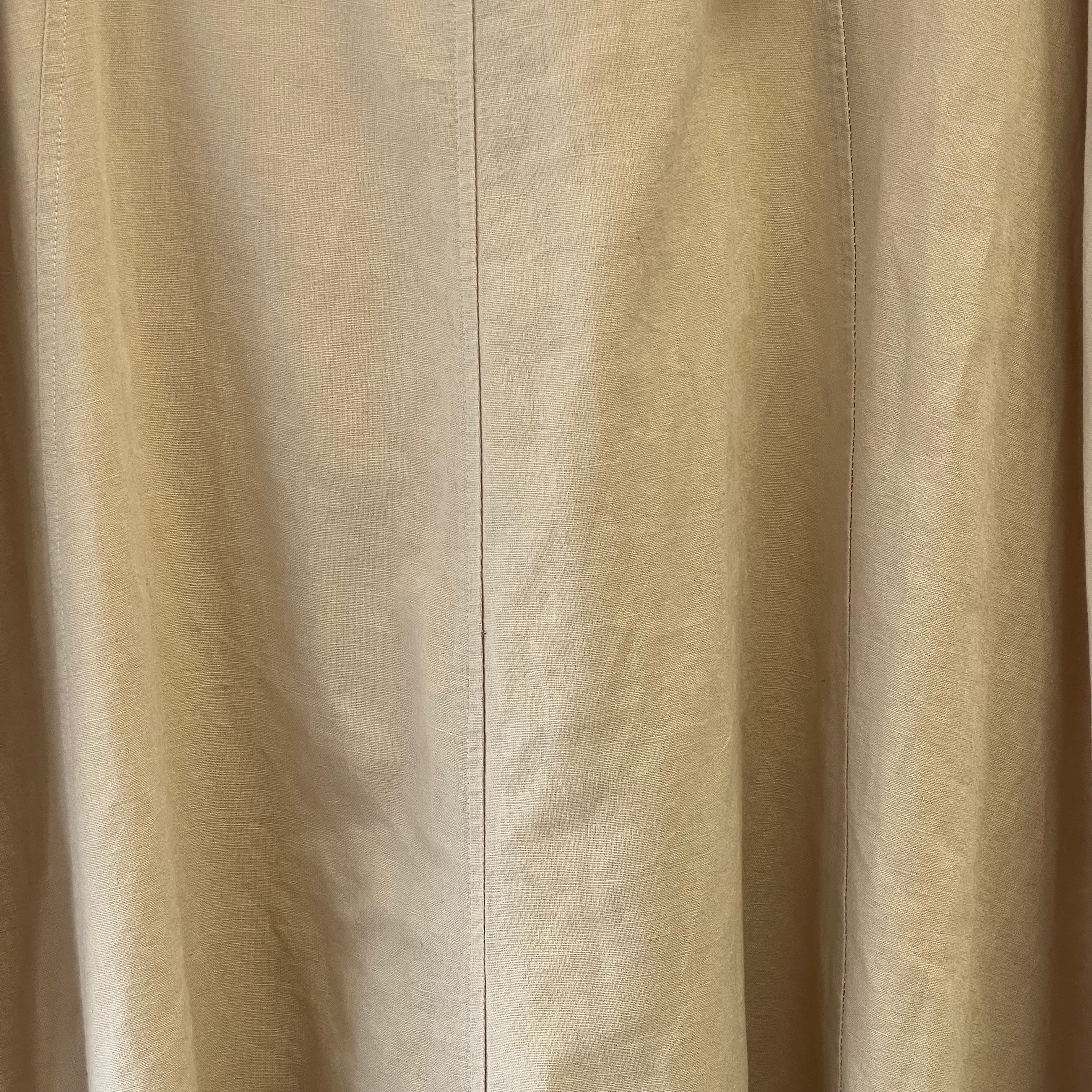 Zara beige linen blend midi skirt with hessian belt