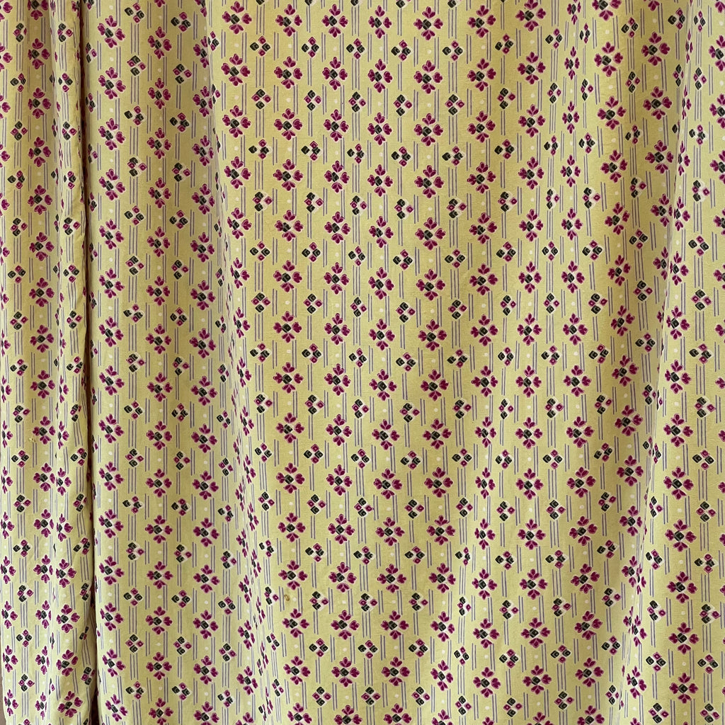 Taillissime yellow pink pattern midi skirt