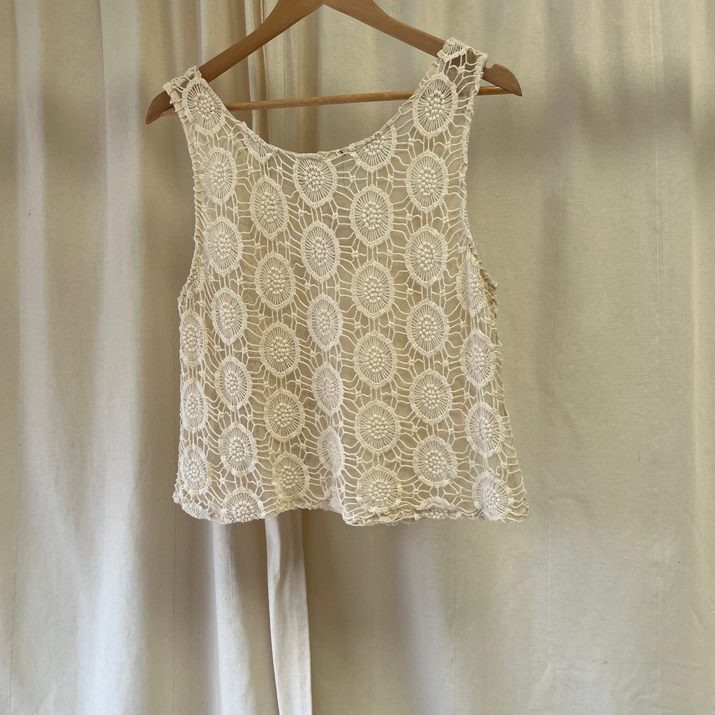 River Island crochet cream beaded cami