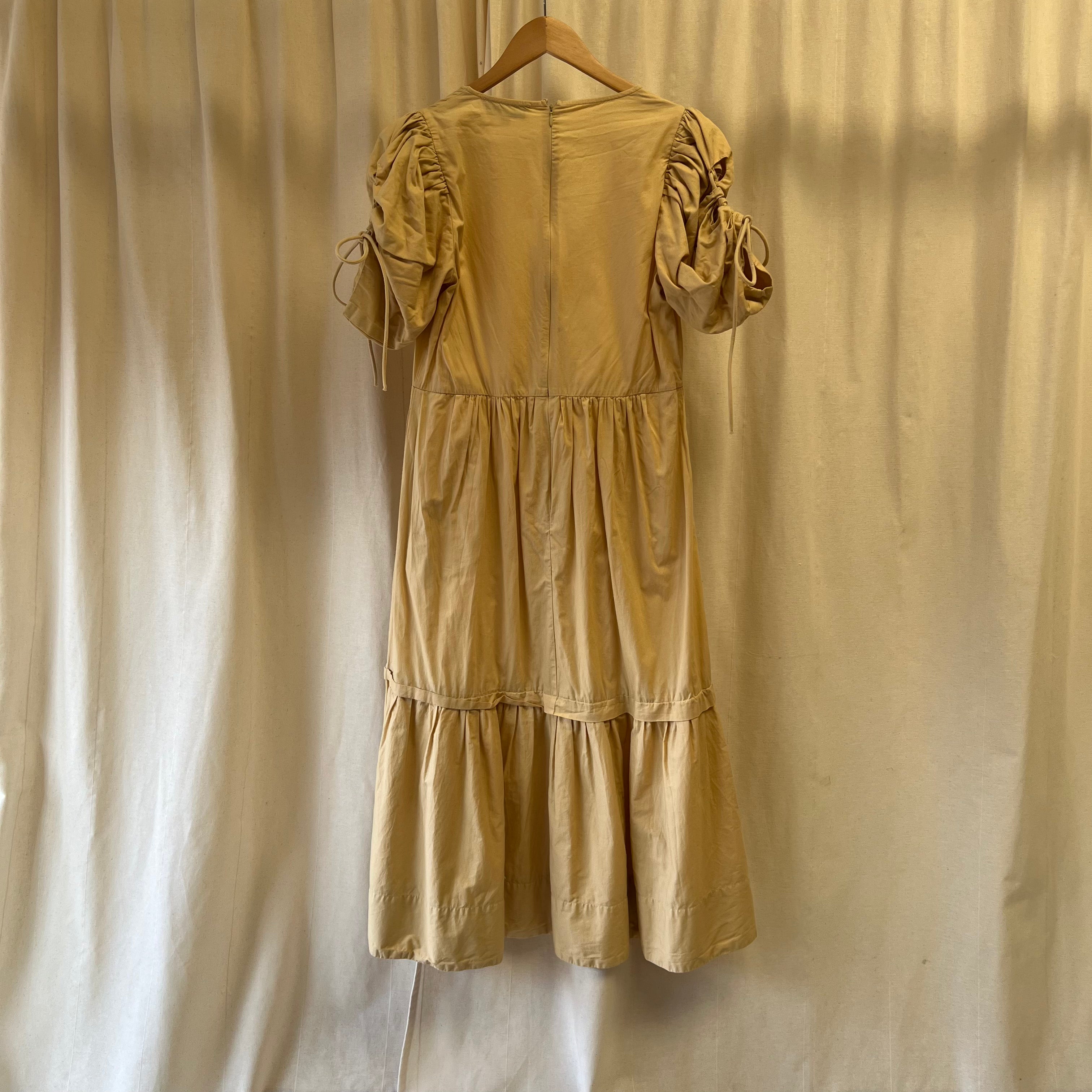 Sea New York butter yellow rouched sleeved smock maxi dress