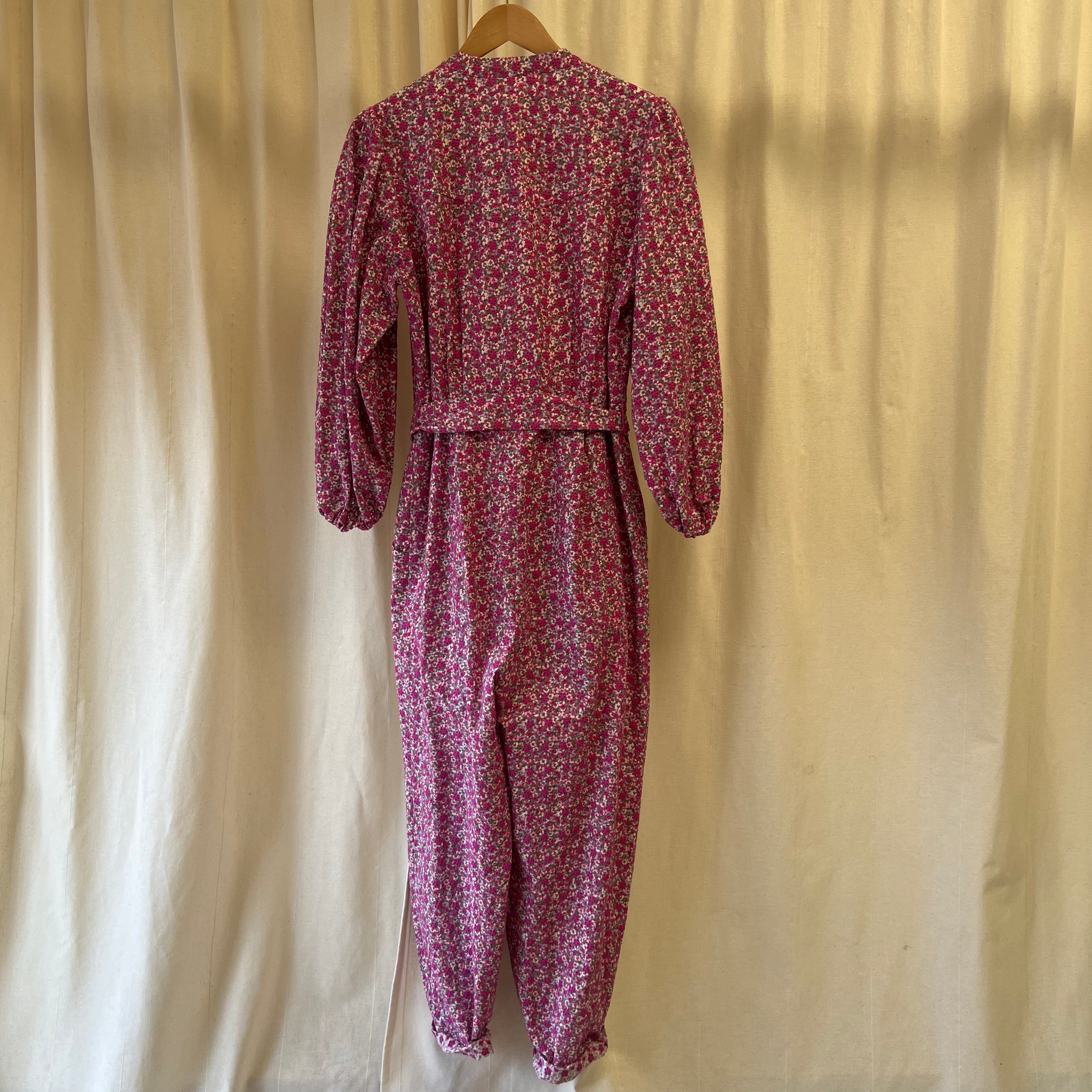 Maje pink floral long-sleeve jumpsuit