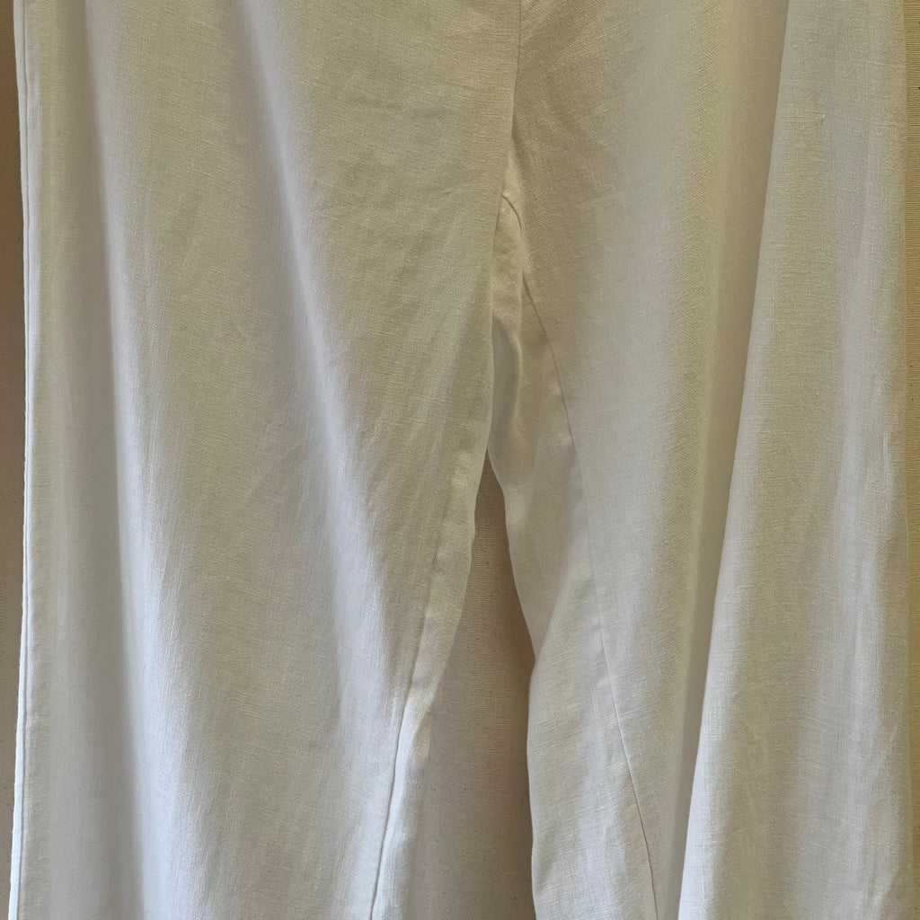 Hobbs white linen trousers w/ draw string waist