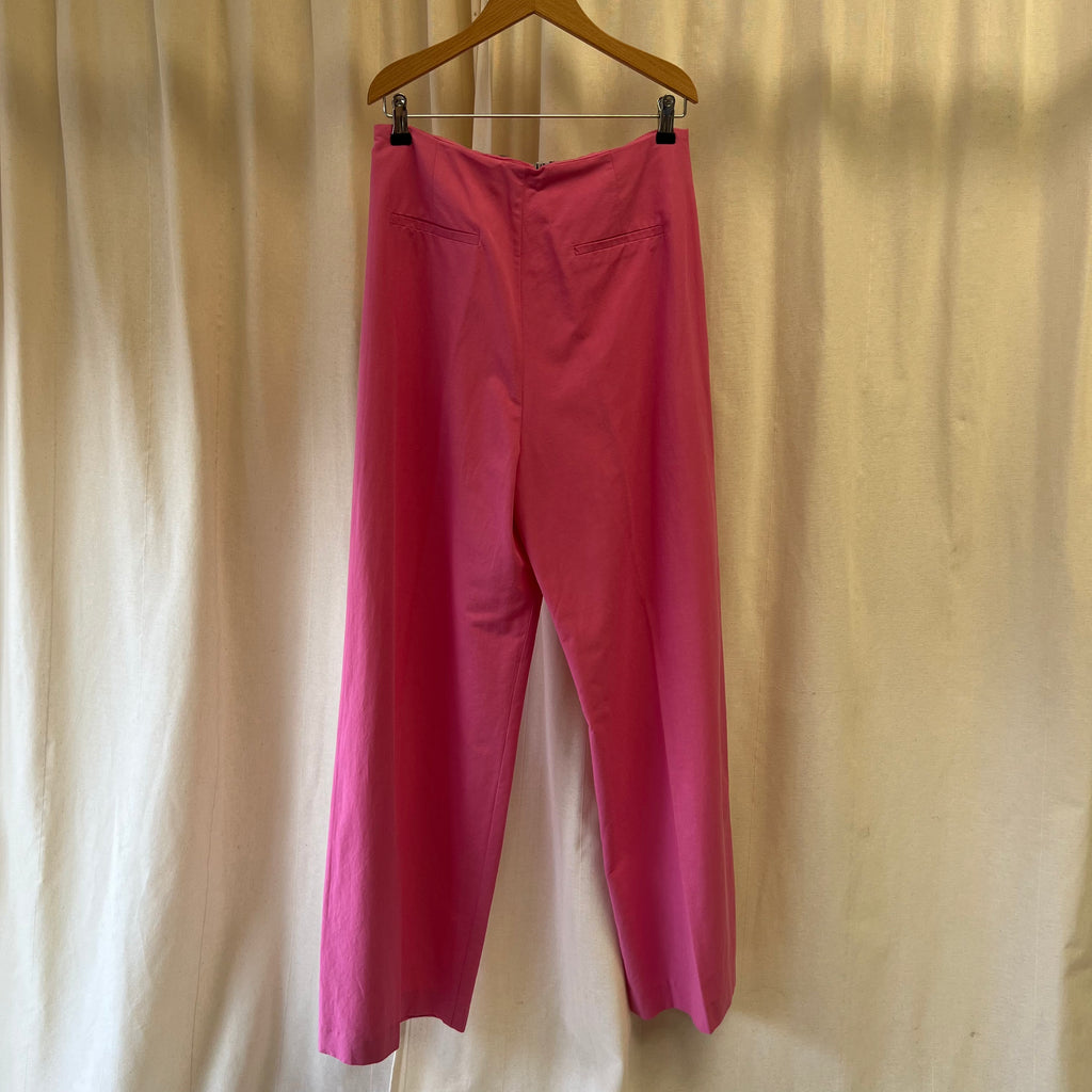 Zara hot pink wide leg trousers